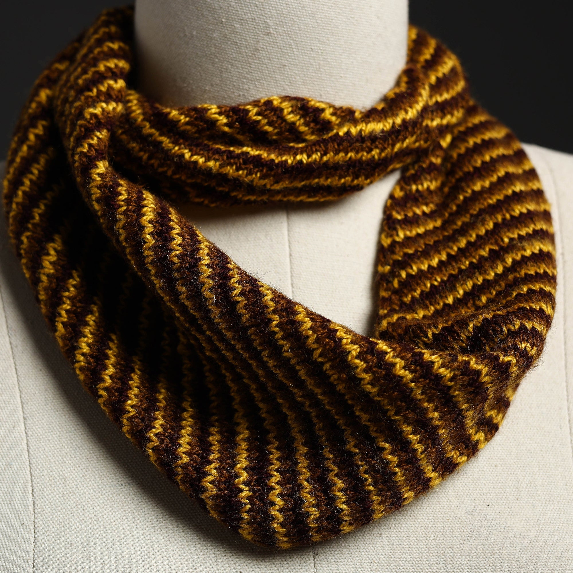 KILMORA Brown - Kumaun Hand Knitted Woolen Neck Warmer 12 - view 2