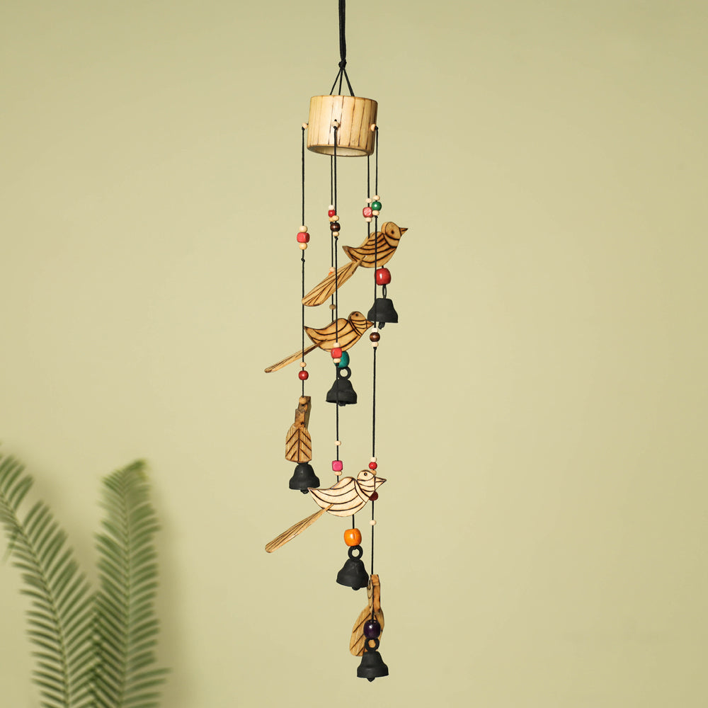 ITOKRI CRAFTS INITIATIVE Bird - Handcarved Khamhar Wood Jhoomar / Hanging