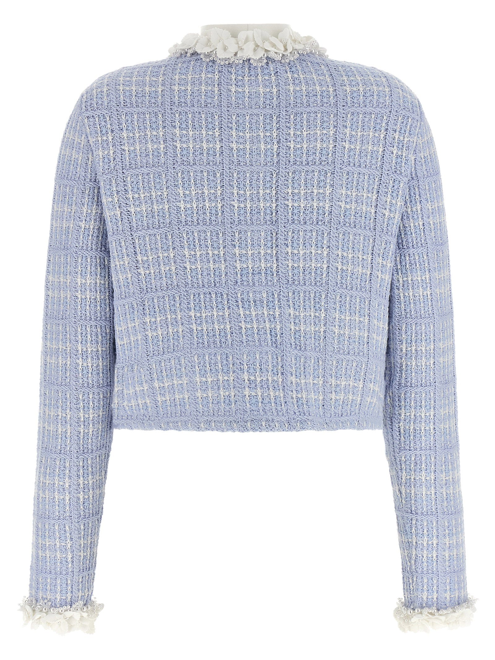 Self-Portrait Check Knit Jacket - view 2