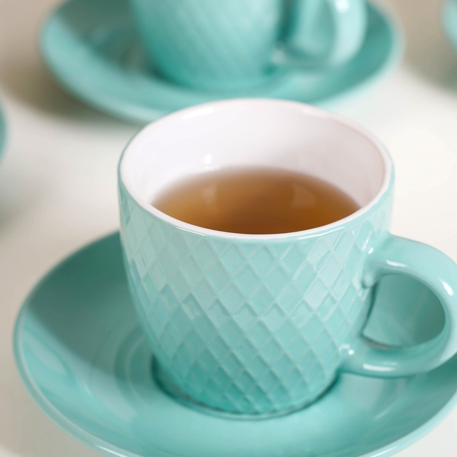 Nestasia Tara Tea Cup And Saucer Set Of 6 Mint 225ml - view 2