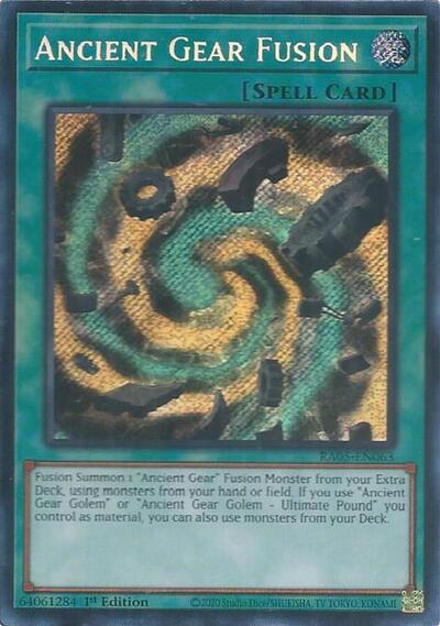 Yu-Gi-Oh! Ancient Gear Fusion - RA05-EN063 - Secret Rare - 1st Edition