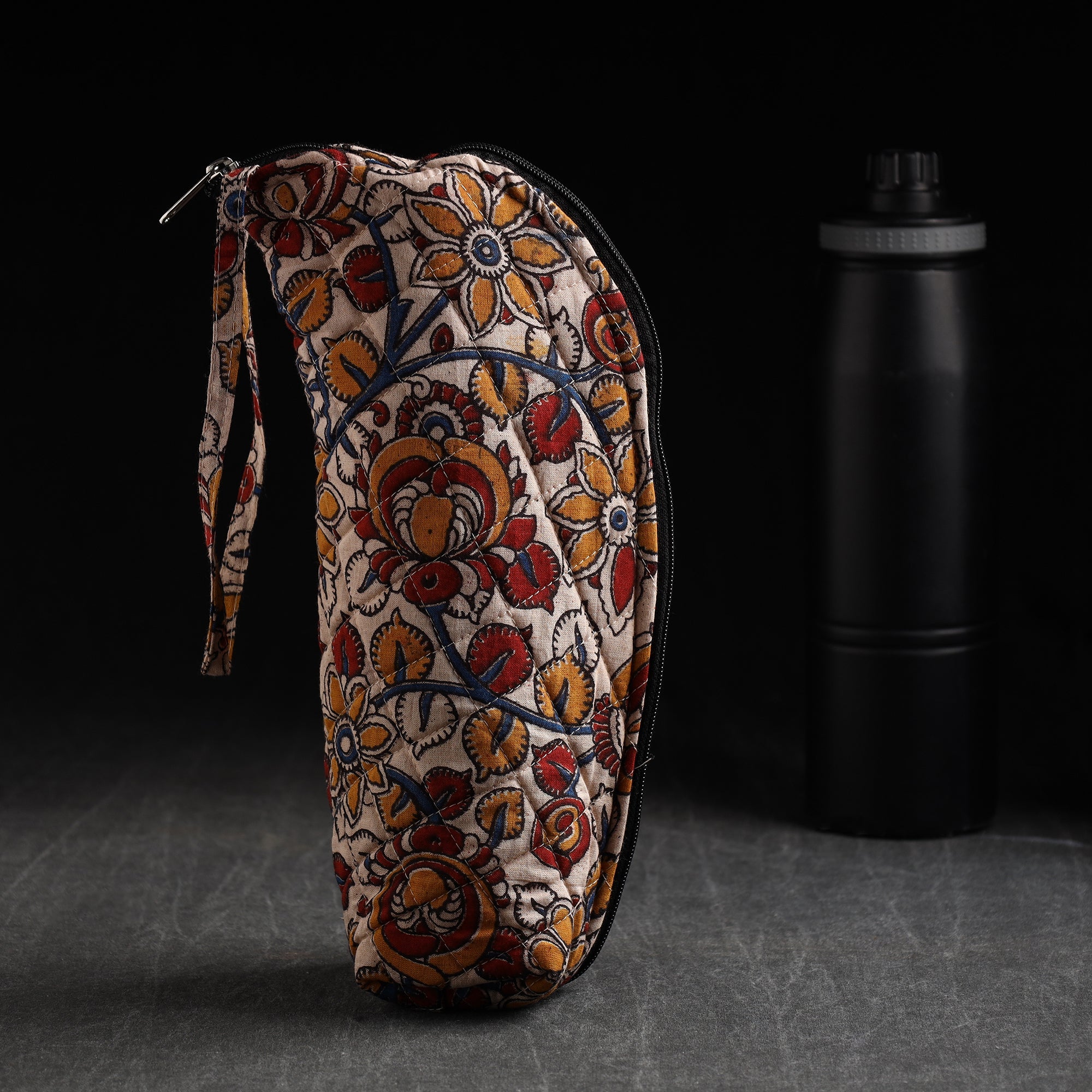 JALPARI Beige - Handmade Cotton 1L Water Bottle Cover 06