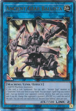 Yu-Gi-Oh! Ancient Gear Ballista - RA03-EN046 - Prismatic Ultimate Rare - 1st Edition