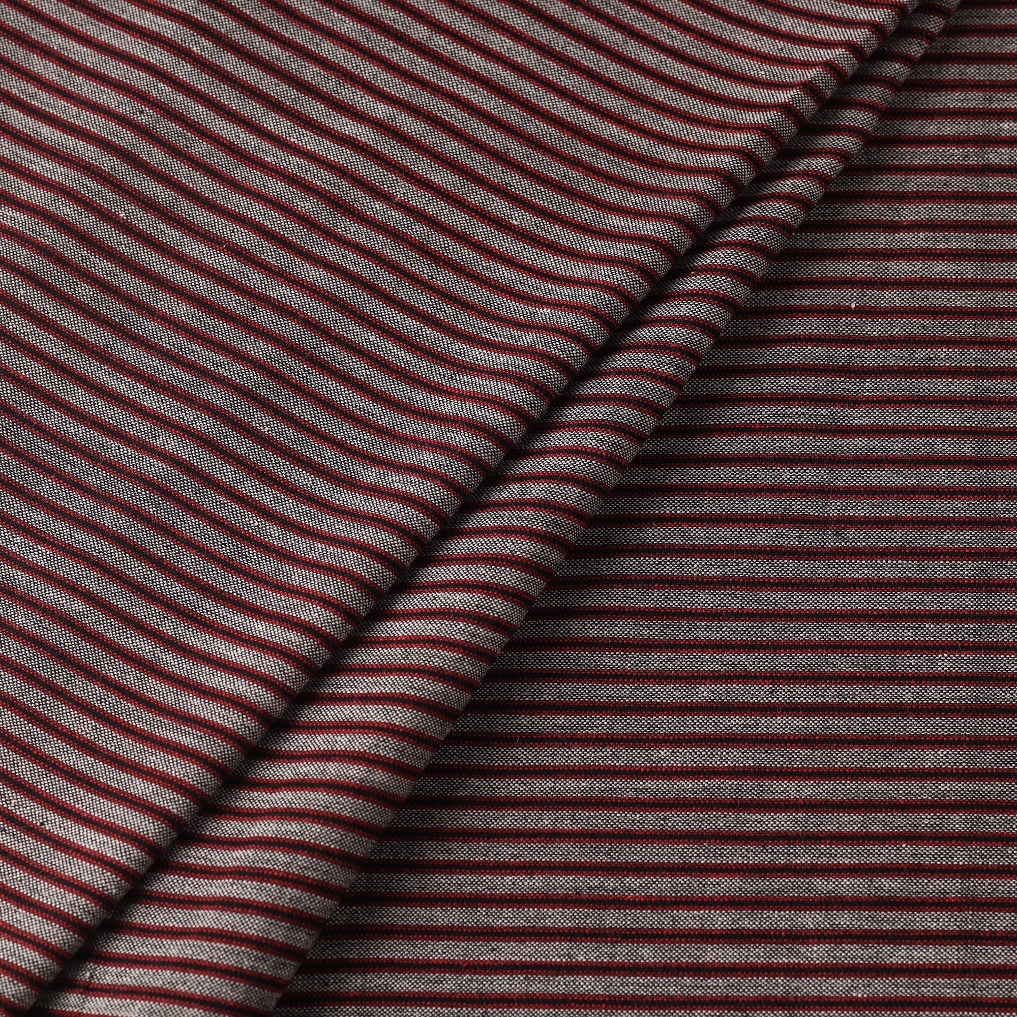 AHA VASTRA HANDLOOM Brown - Jhiri Pure Handloom Cotton Fabric - view 2