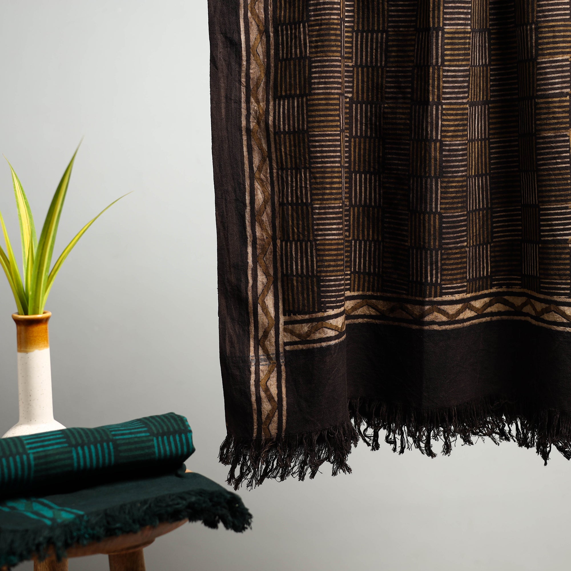 HAVELI CHRONICLES Brown - Akola Block Print Pure Handloom Cotton Towel 02 - view 2