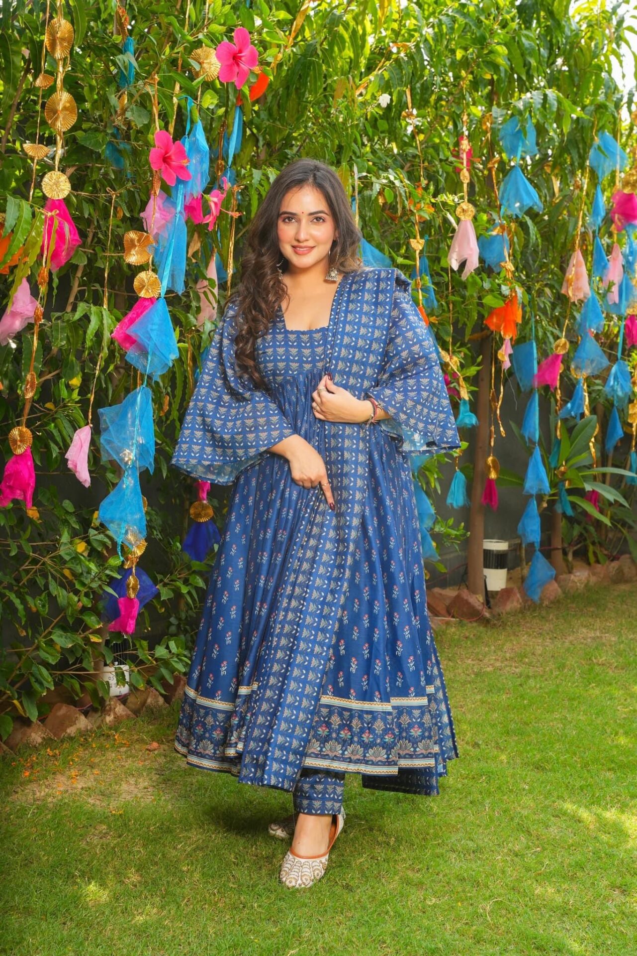 Idaho-o Jignasa blue chanderi suit set