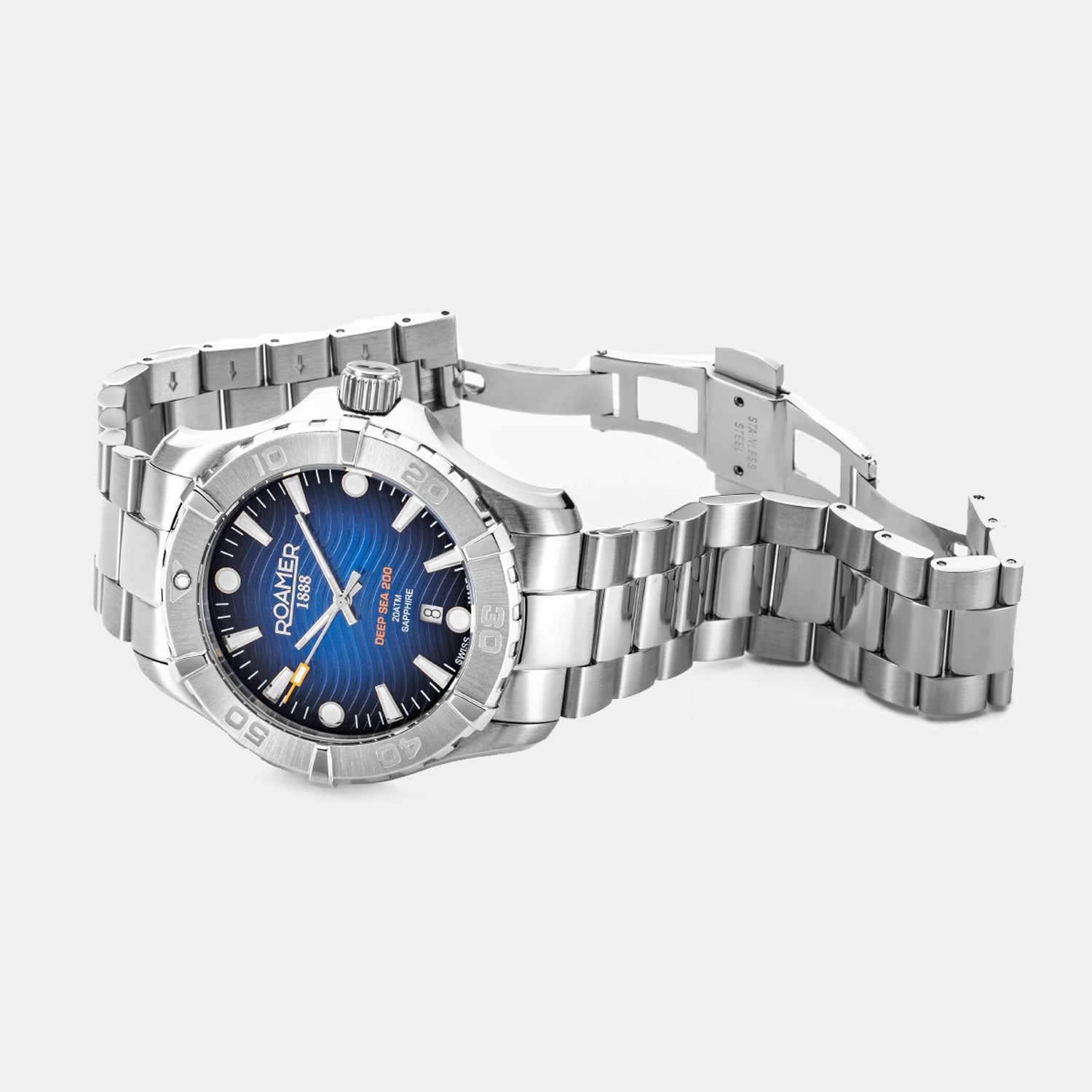 Roamer Deep Sea 200 Men Quartz Blue Dial Analog Stainless Steel Watch 860833 41 45 70 - view 2