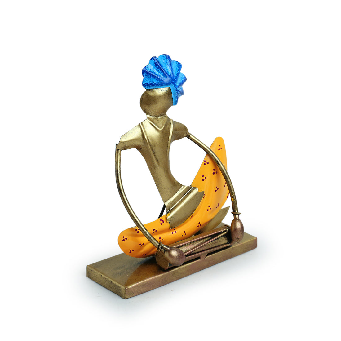 EXCLUSIVELANE 'Dholakwala Folk Artist' Handpainted Decorative Showpiece (Iron, 8 Inch) - view 3