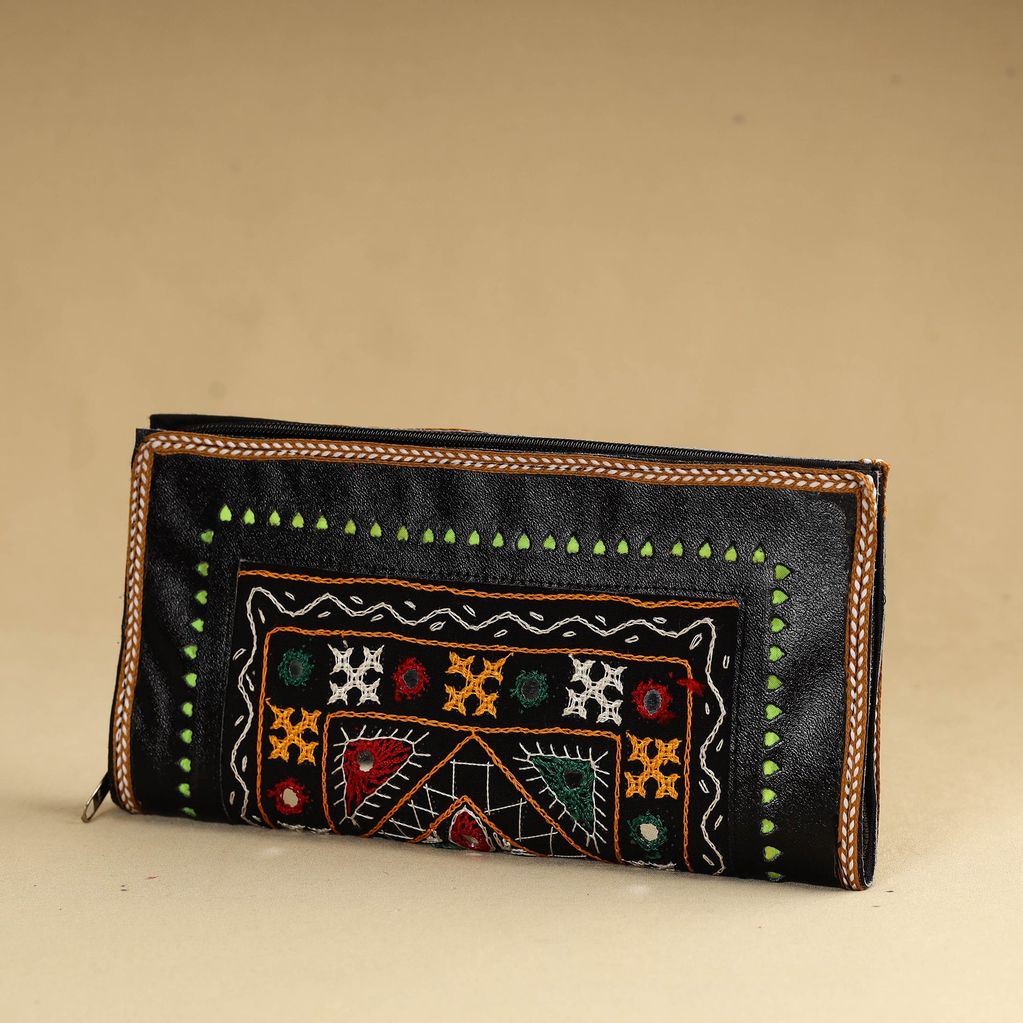 ANCHAL BIJLANI PATHUBHAI Black - Kutch Embroidery Cotton Handmade Leather Wallet 39 - view 2