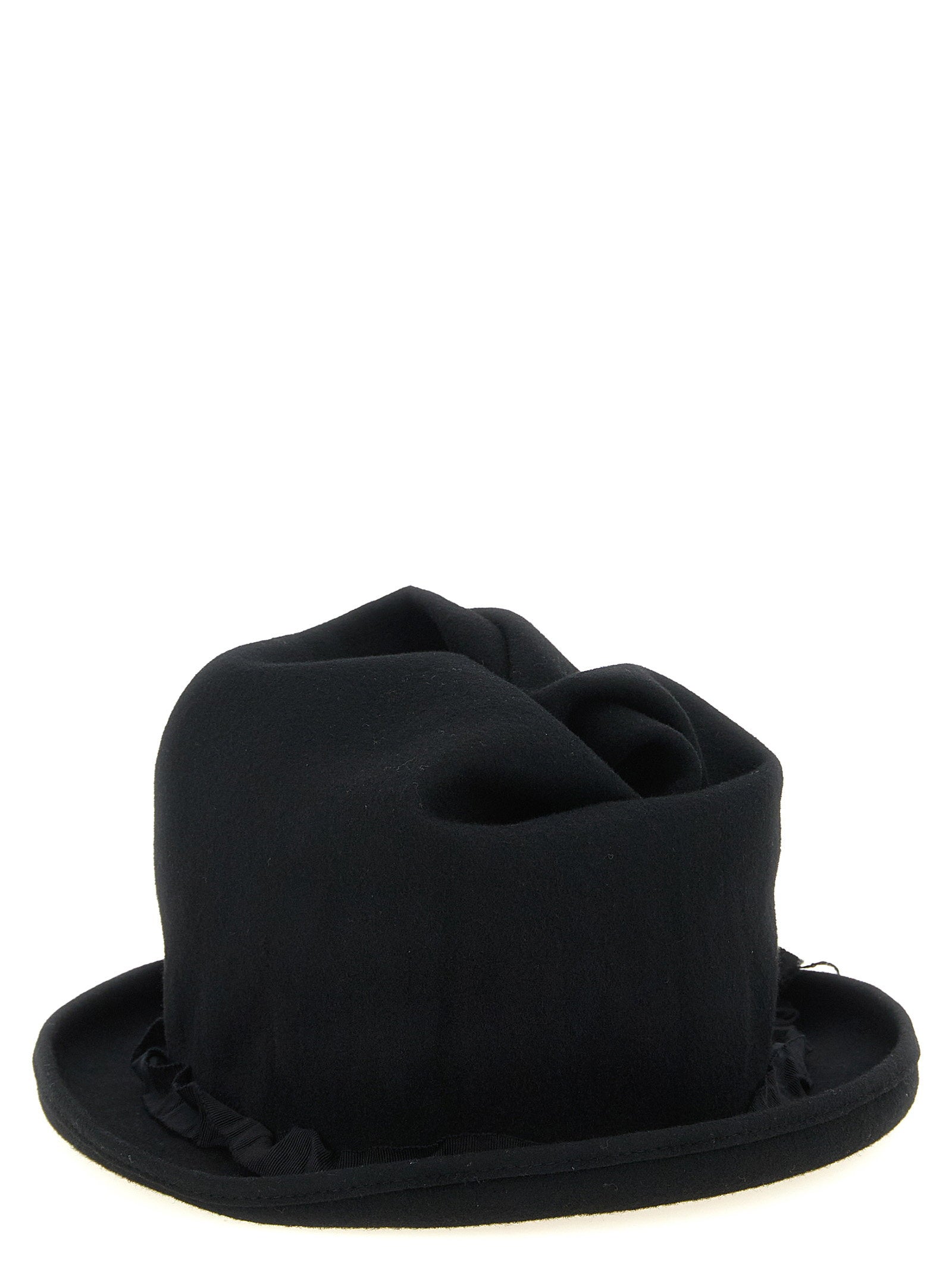 Yohji Yamamoto Sculptural Crown Hat – 100% wool - view 2