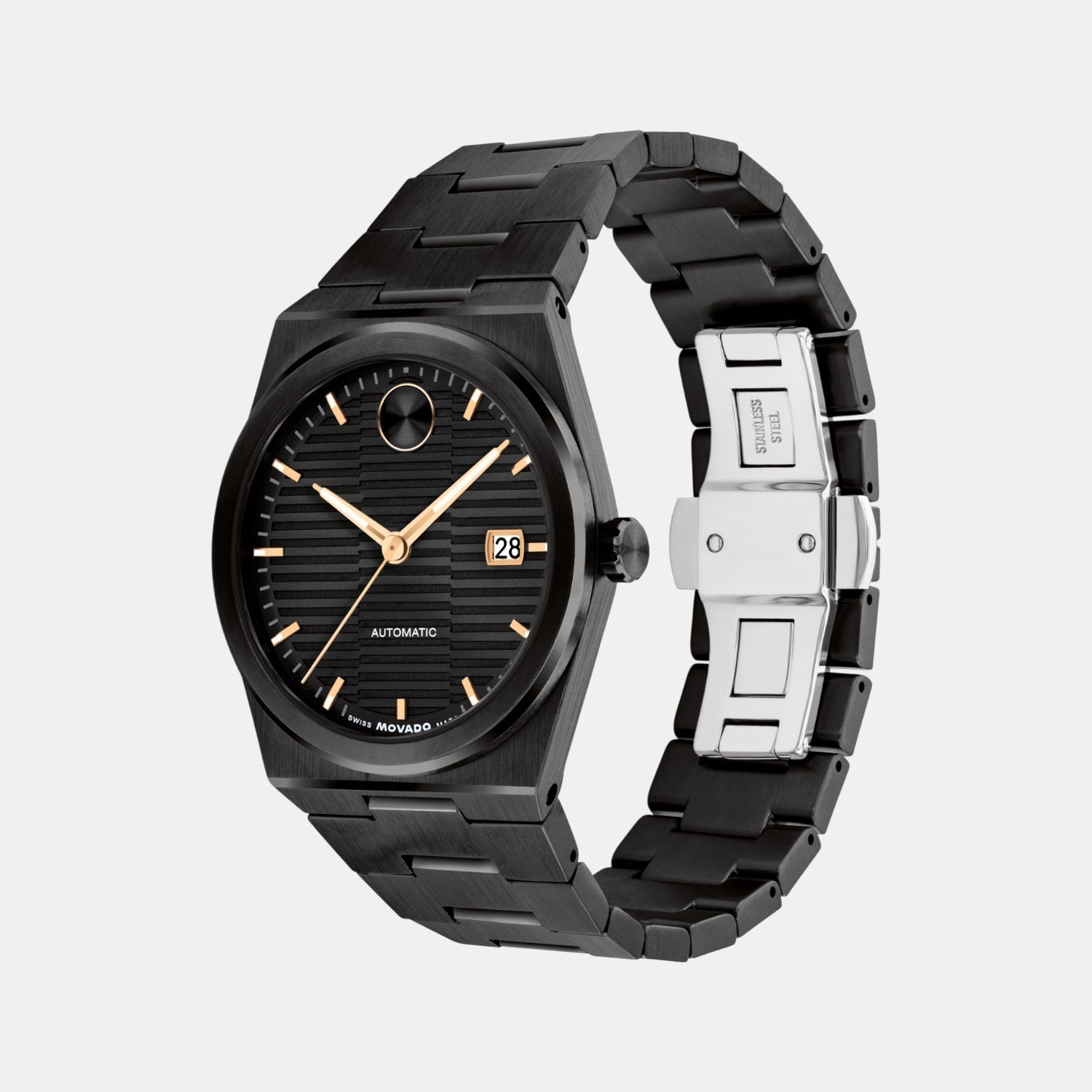 Movado Bold Men Automatic Black Dial Analog Stainless Steel Watch 3601274 - view 2
