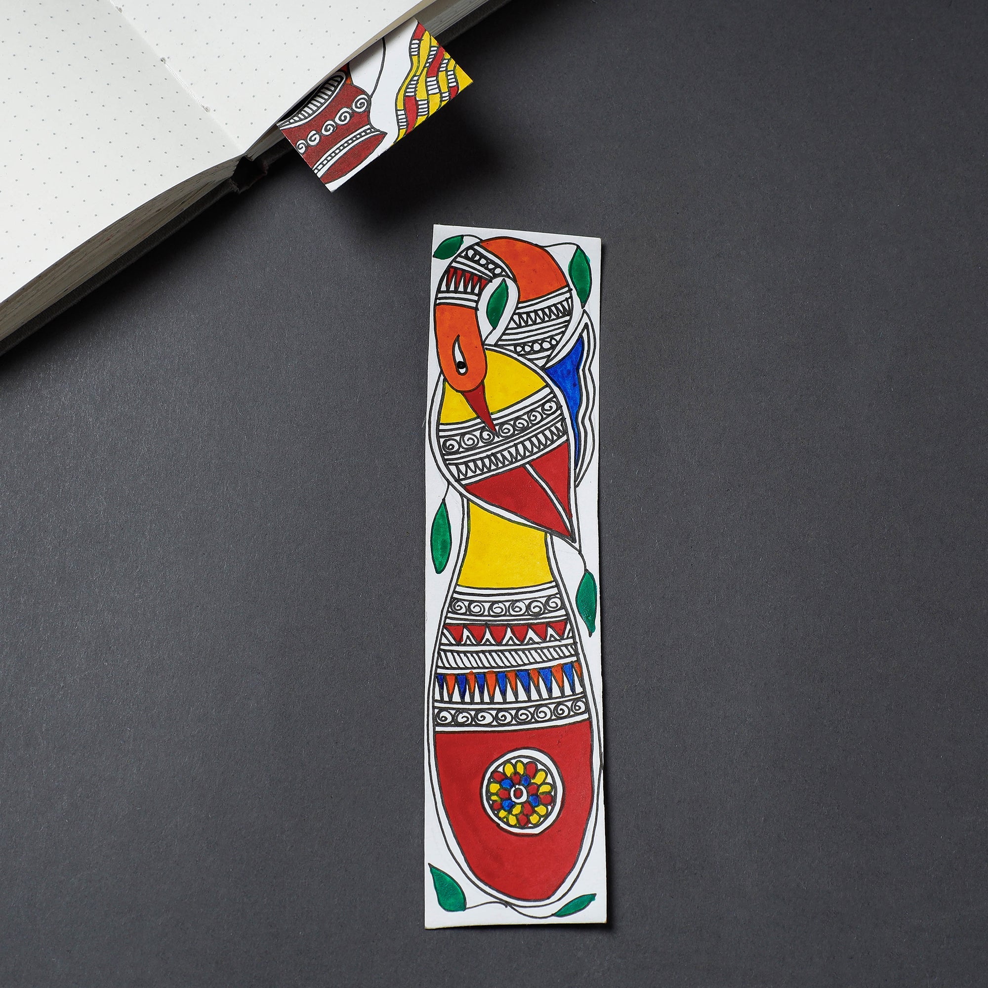 ITOKRI CRAFTS INITIATIVE Assorted - Madhubani Handpainted Bookmark (7 x 2 in)