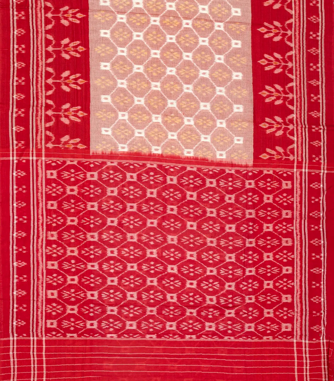 RmKV Dusty Pink Handloom Orissa Cotton Saree With Tie & Dye Jaal Motifs - view 2
