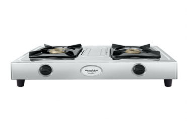 Maharaja Whiteline Trendy Plus 2 Burner Glass Top Gas Stove | Silver - view 5