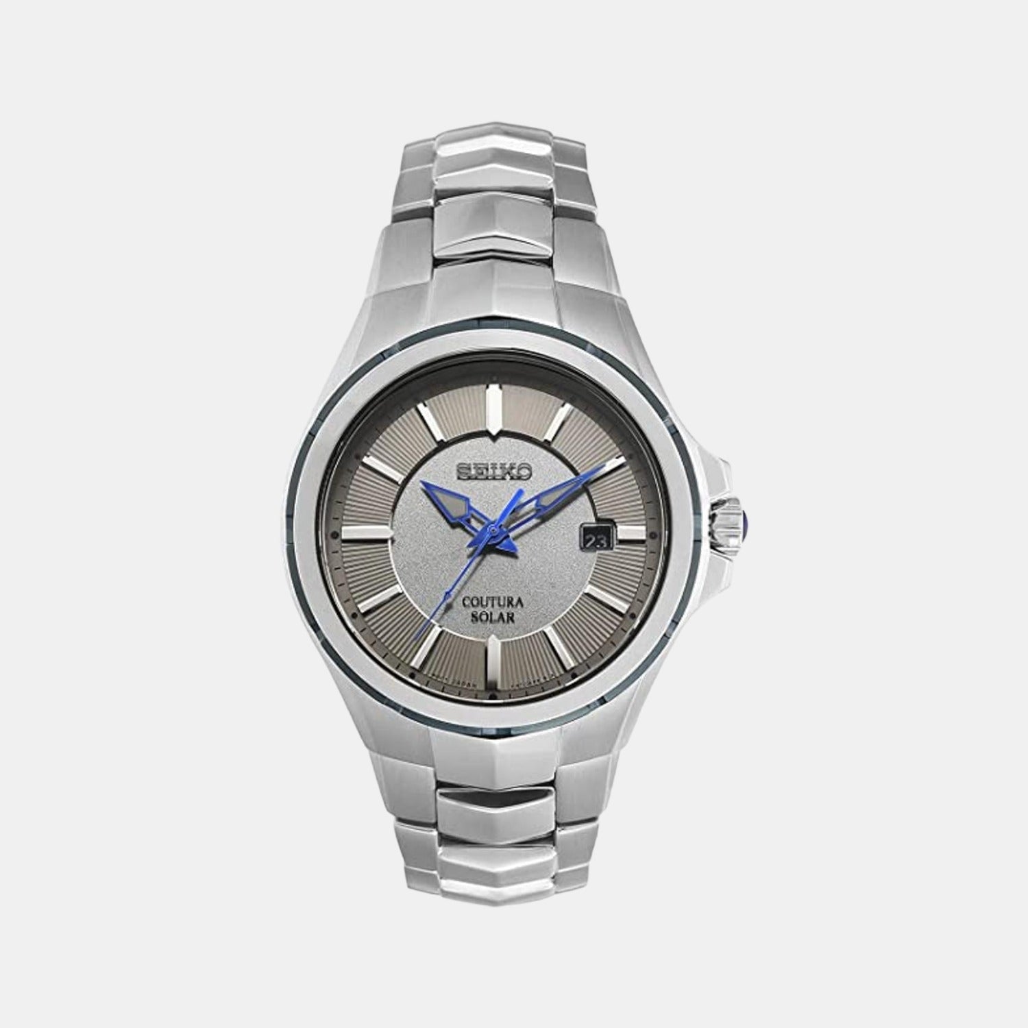 Seiko Coutura Men Quartz Grey Dial Analog Stainless Steel Watch SNE565P9