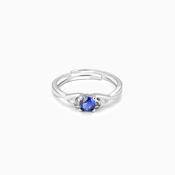 GIVA Jewellery Silver Besotted By Blue Ring
