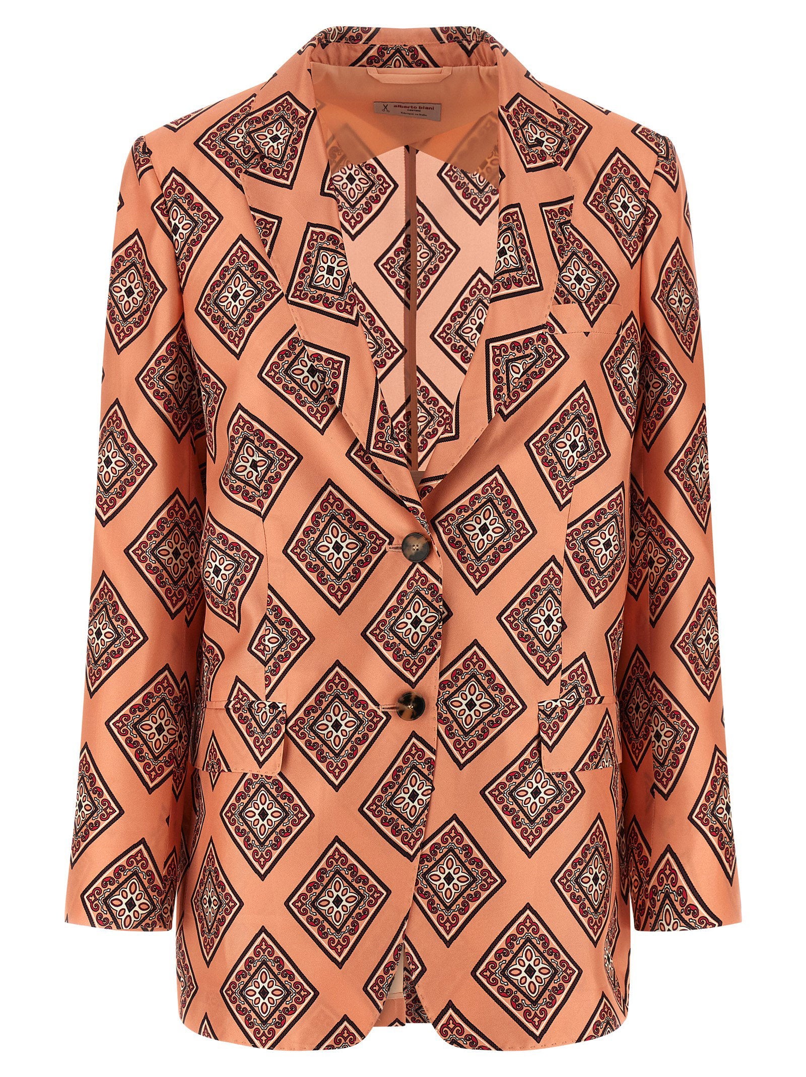 Alberto Biani Tie Print Blazer – 100% silk