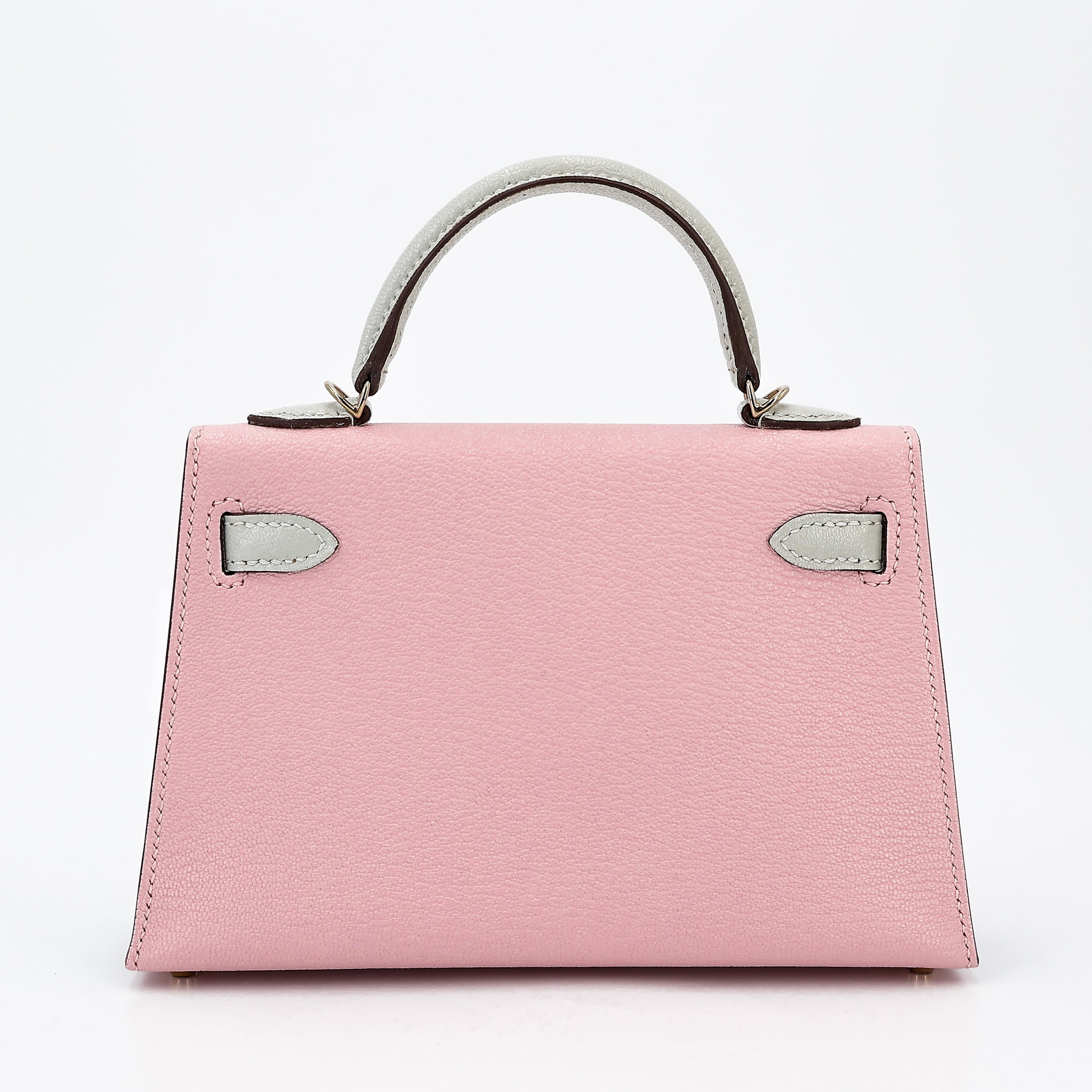 Cop Underdog HERMÈS Mini Kelly II HSS Gris Perle Rose Sakura Chevre Permabrass hardware - view 2
