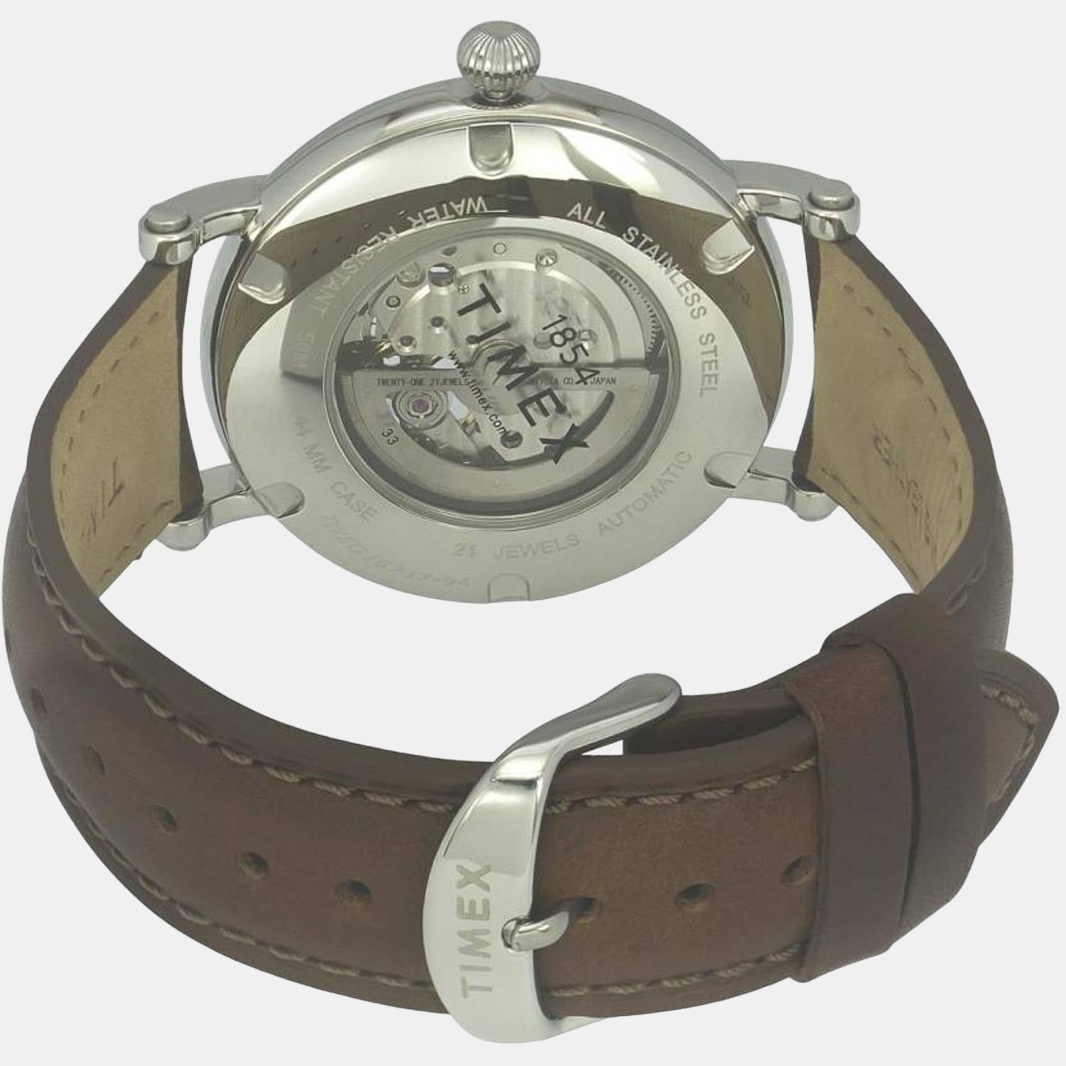 Timex E Class Men Automatic Green Dial Analog Leather Watch TWEG16717 - view 4