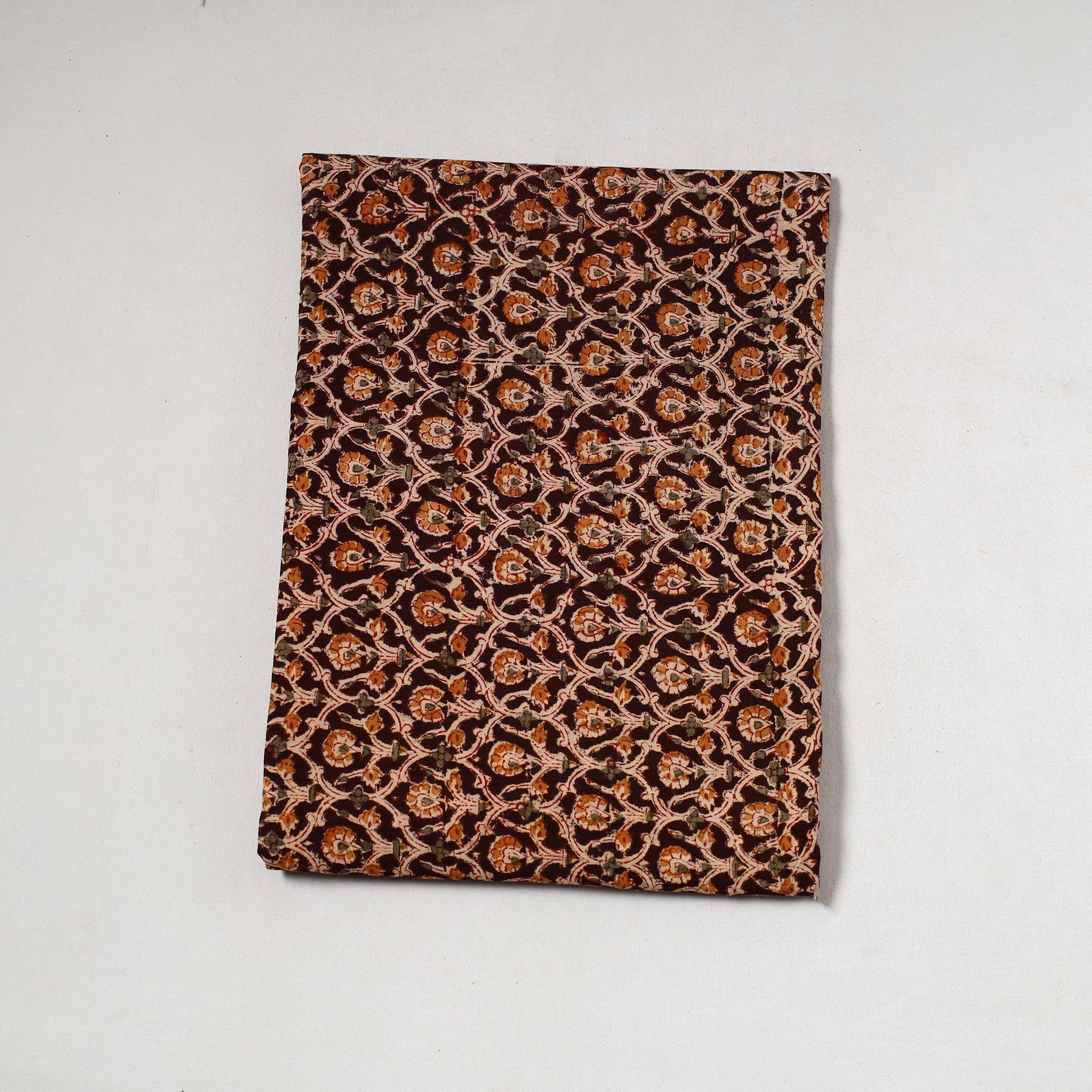 SOUTH KARGHA Brown - Kalamkari Block Printed Cotton Precut Fabric (1.6 meter) 82