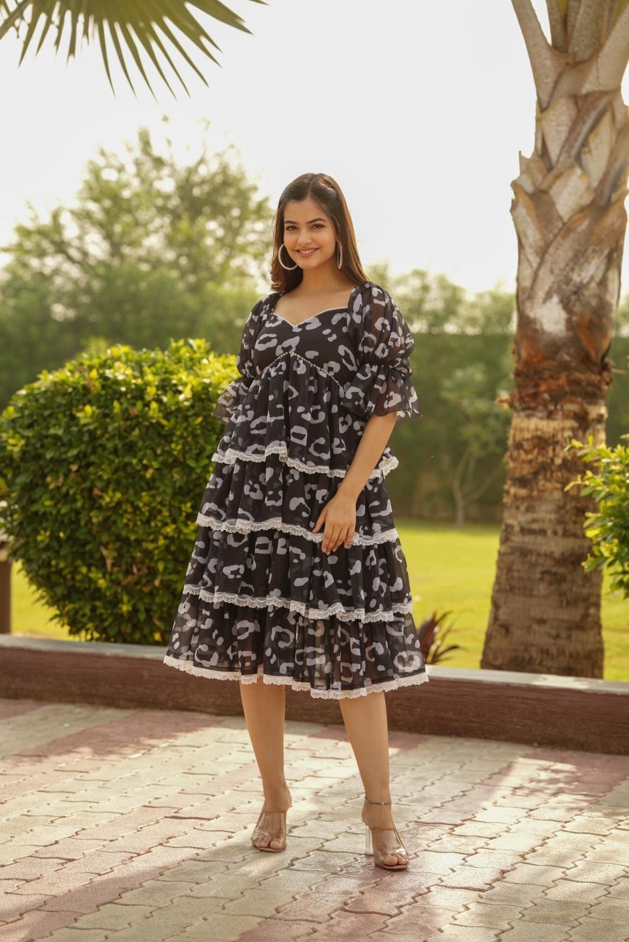 Idaho-o Sage Grey Georgette Dress