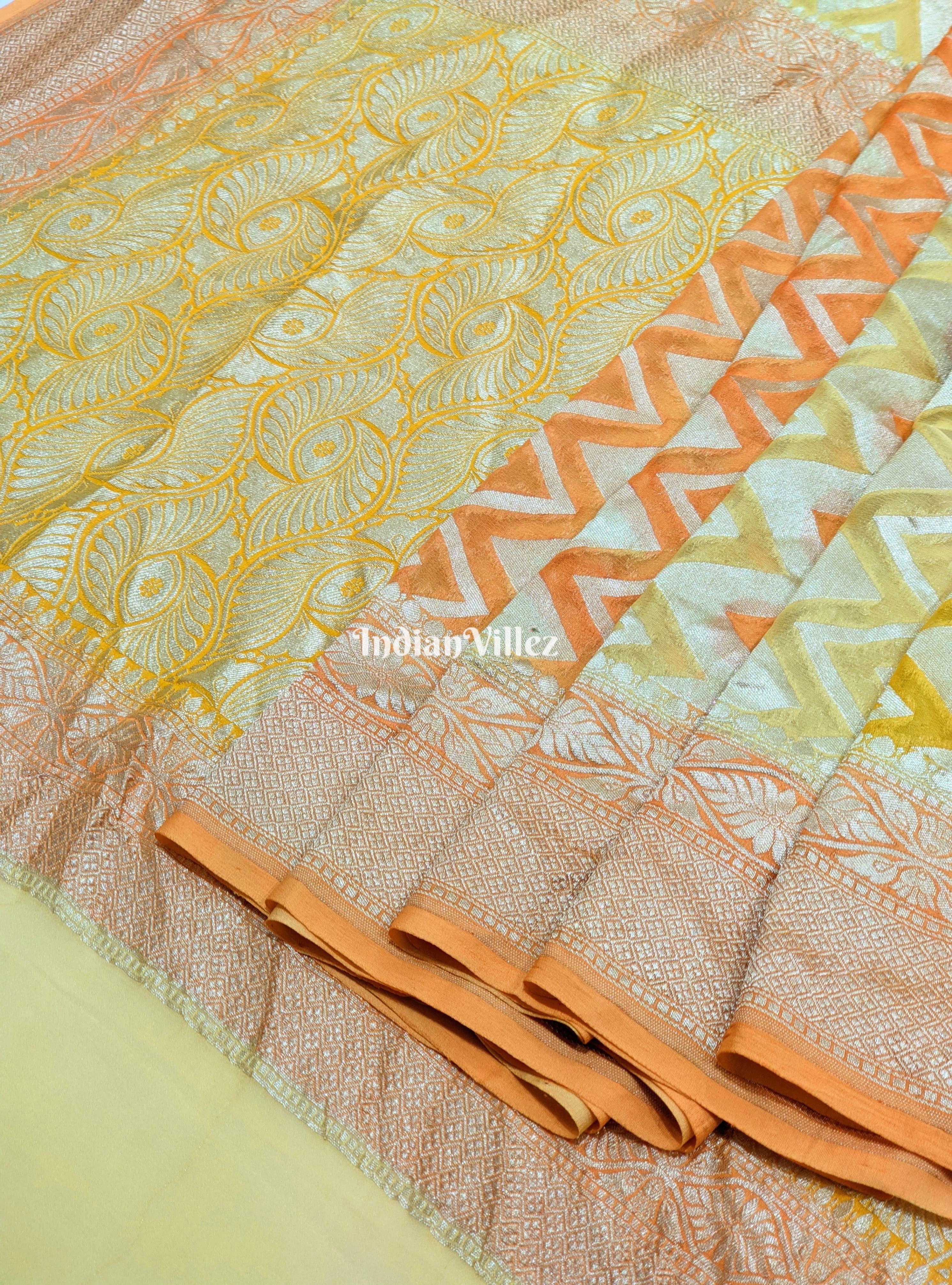 IndianVillèz Multi Color Banarasi Khaddi Georgette Saree