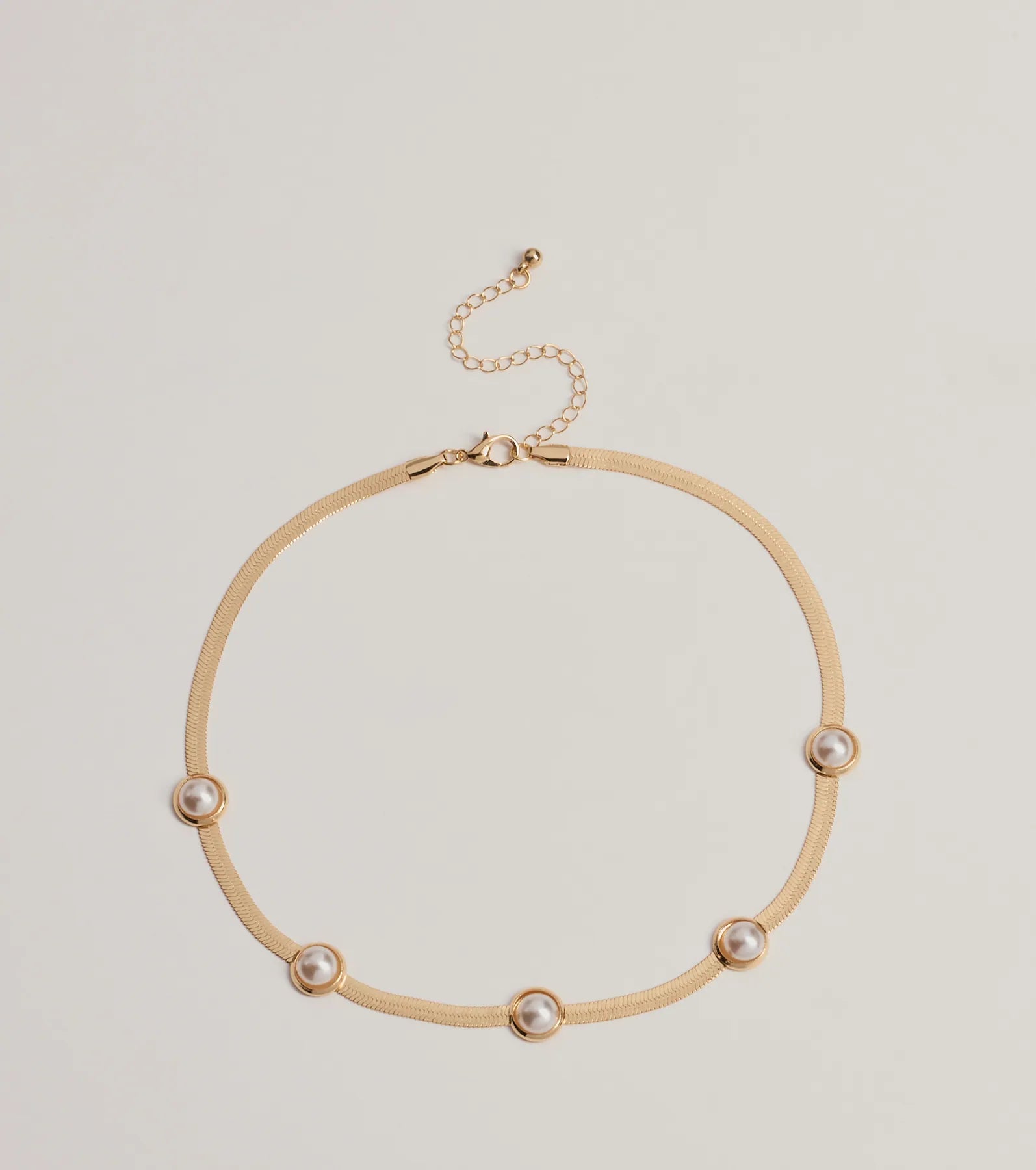 Windsor Chic Pearl Accent Snake Chain Necklace
