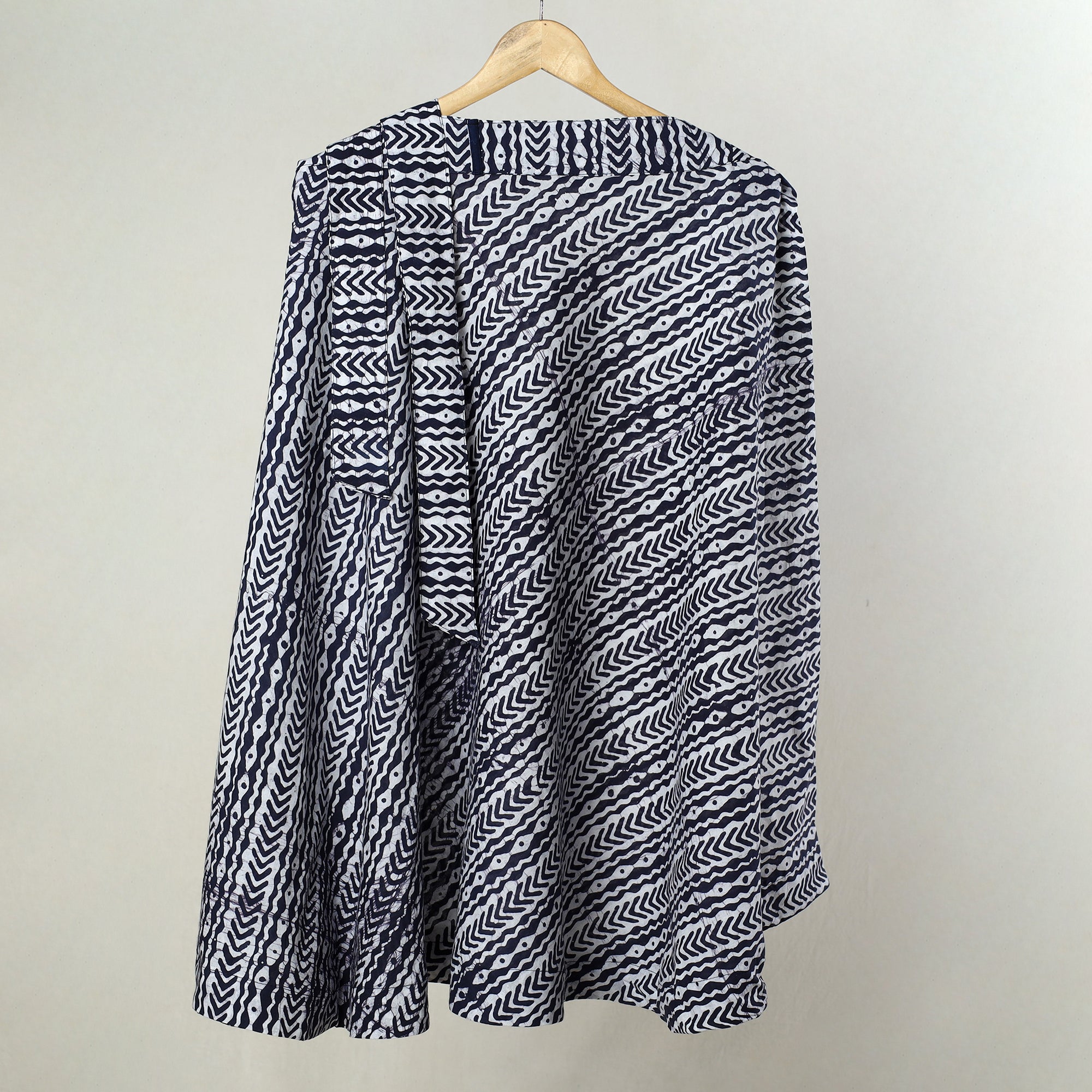 NOORI BAZAR Blue - Hand Batik Printed Cotton Wrap Around Skirt 12