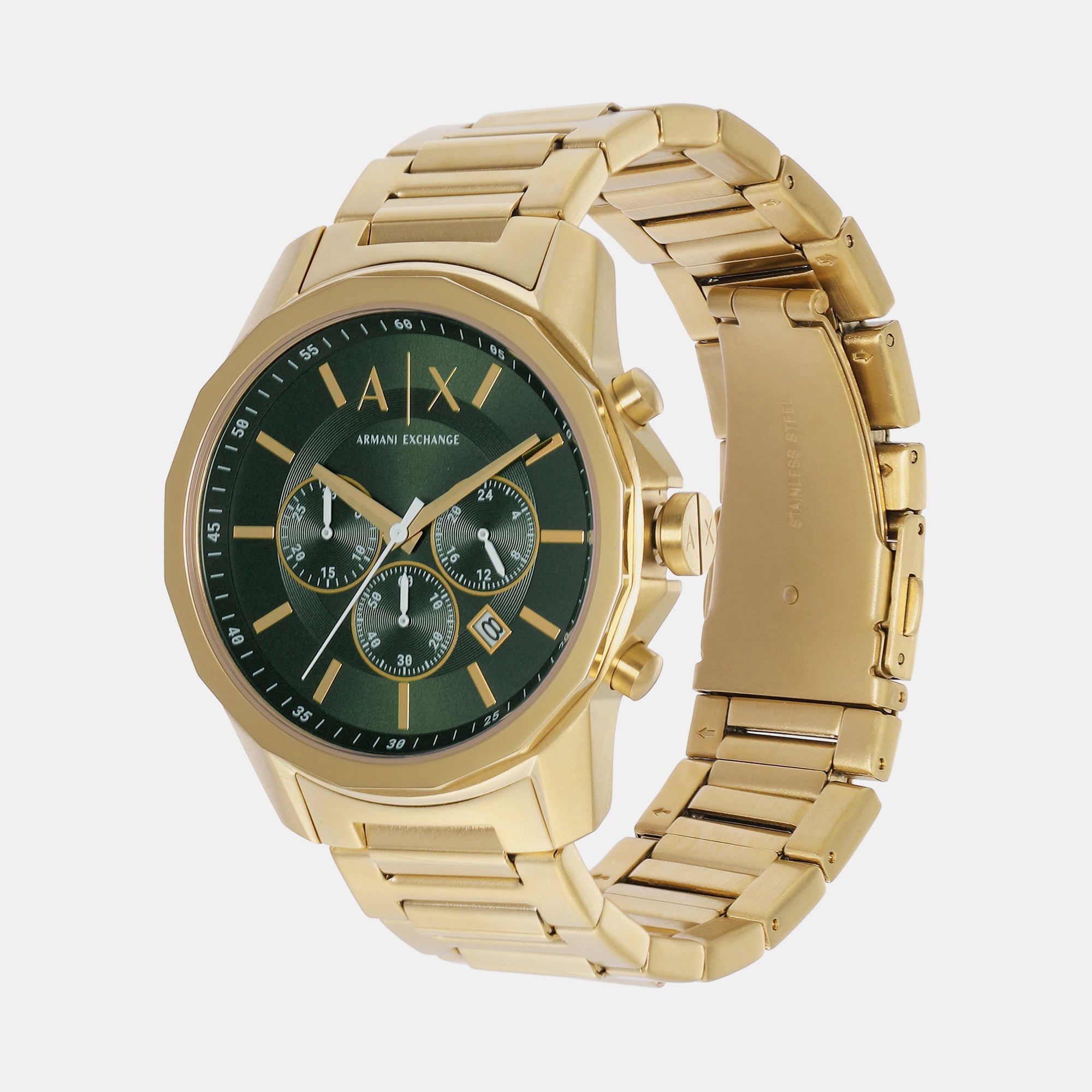 Armani Exchange Banks Men Quartz Green Dial Chronograph Stainless Steel Watch AX1746 - view 3