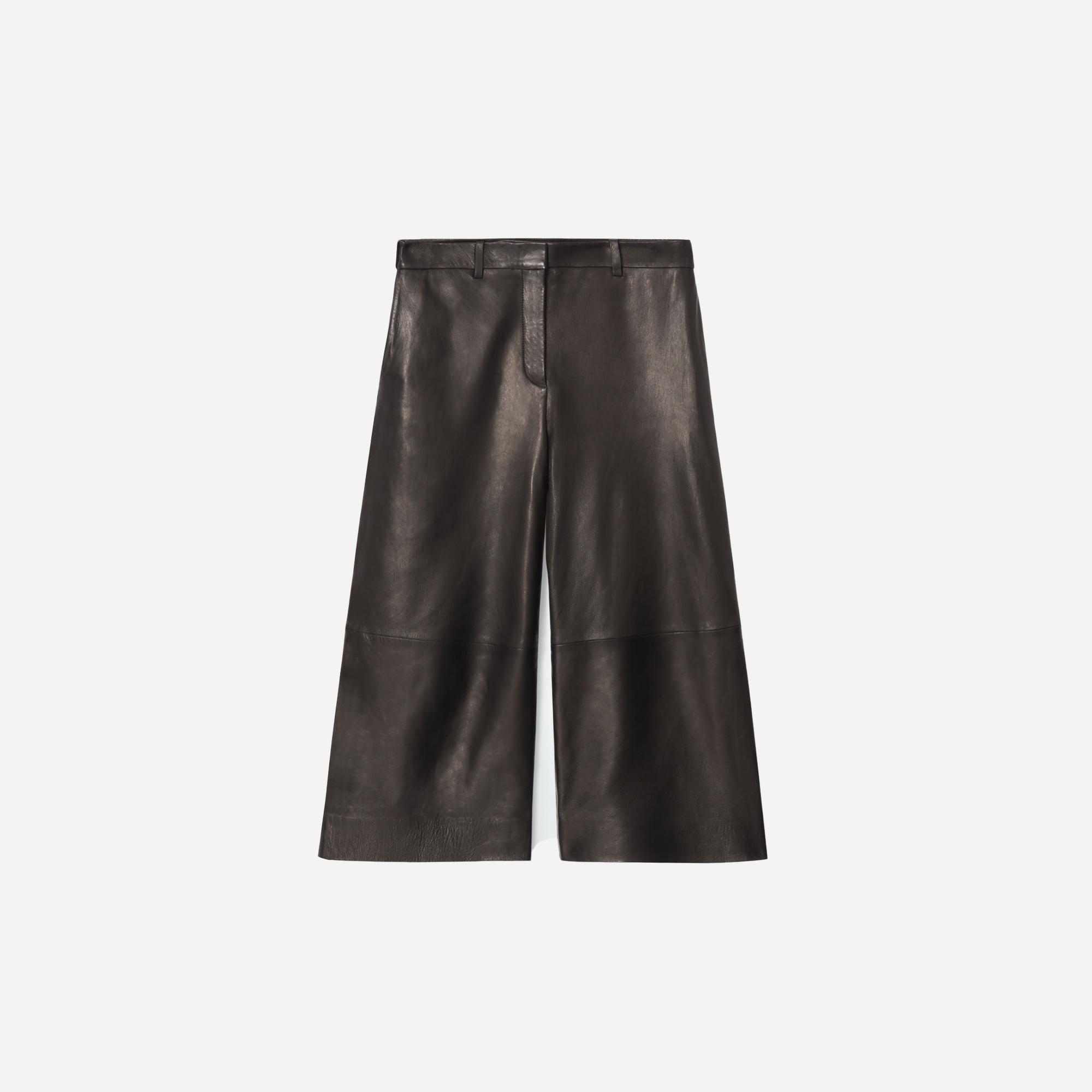 Cos Leather Barrel-Leg Culottes – Chestnut