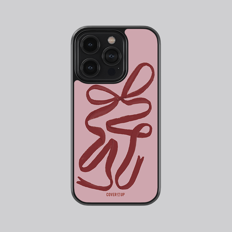 Cover It Up Pink and Red Ribbon Glass Case