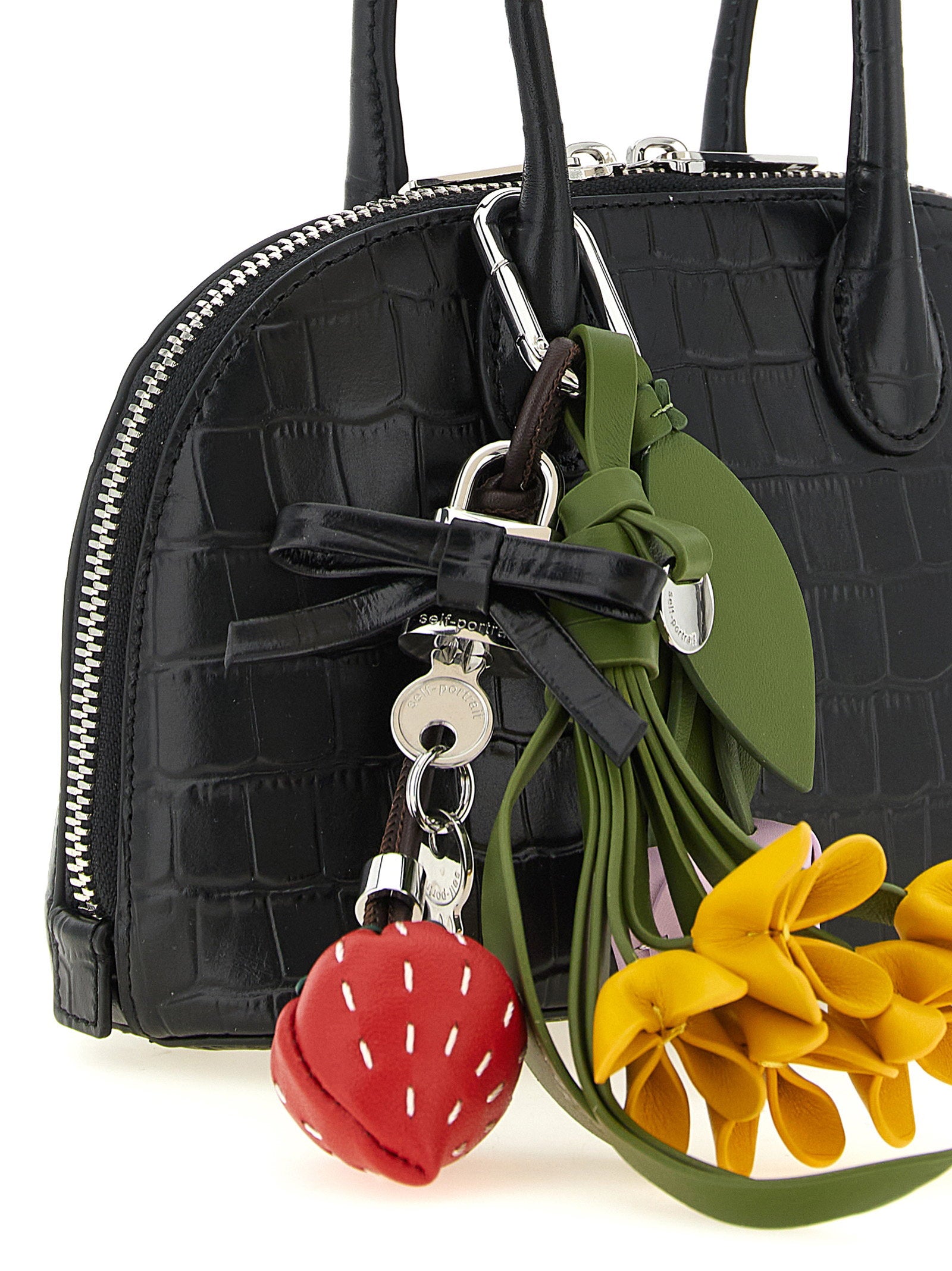 Self-Portrait Croc Leather Mini Toast Handbag - view 3