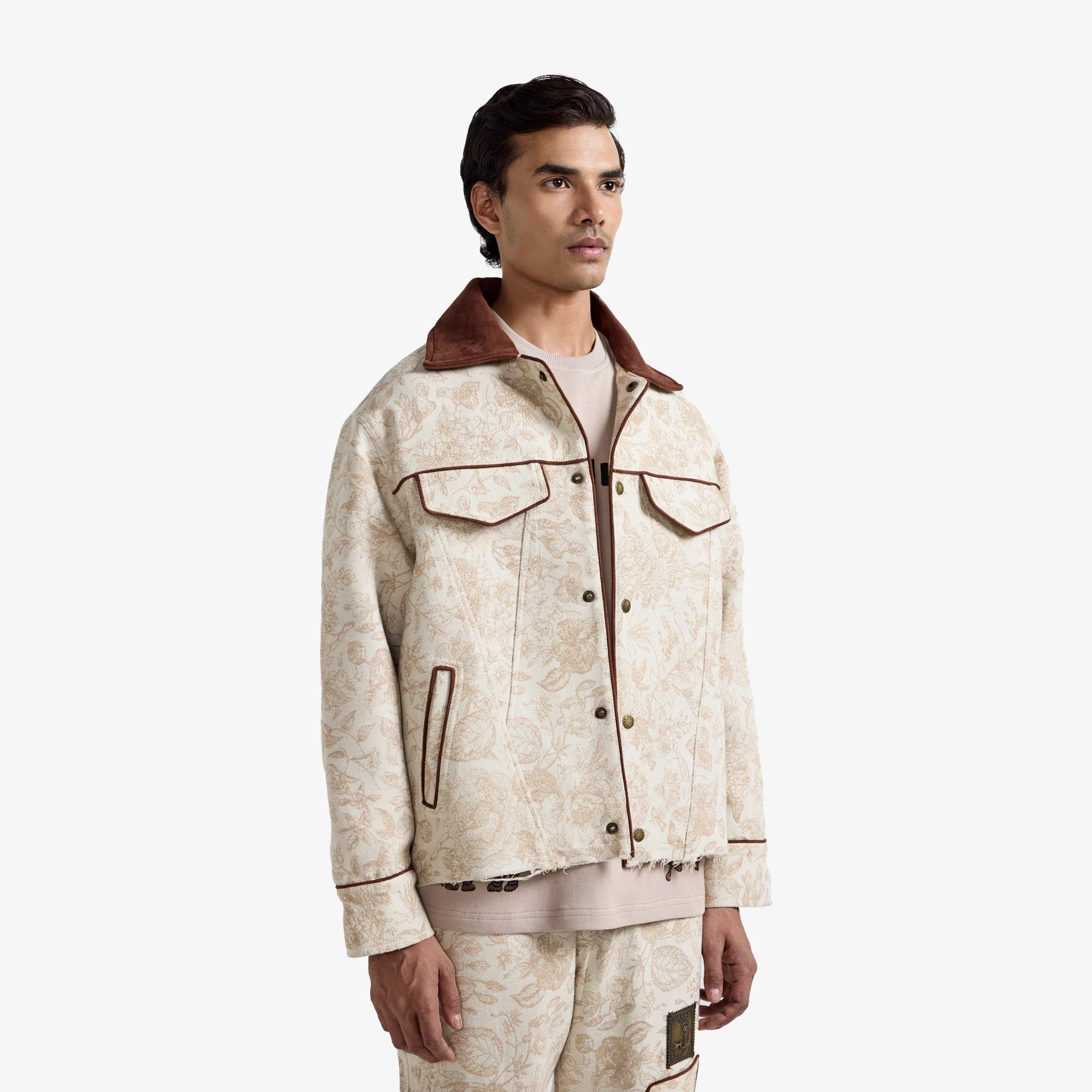 F A R A K | Handmade Jacquard Jacket { Beige - view 2