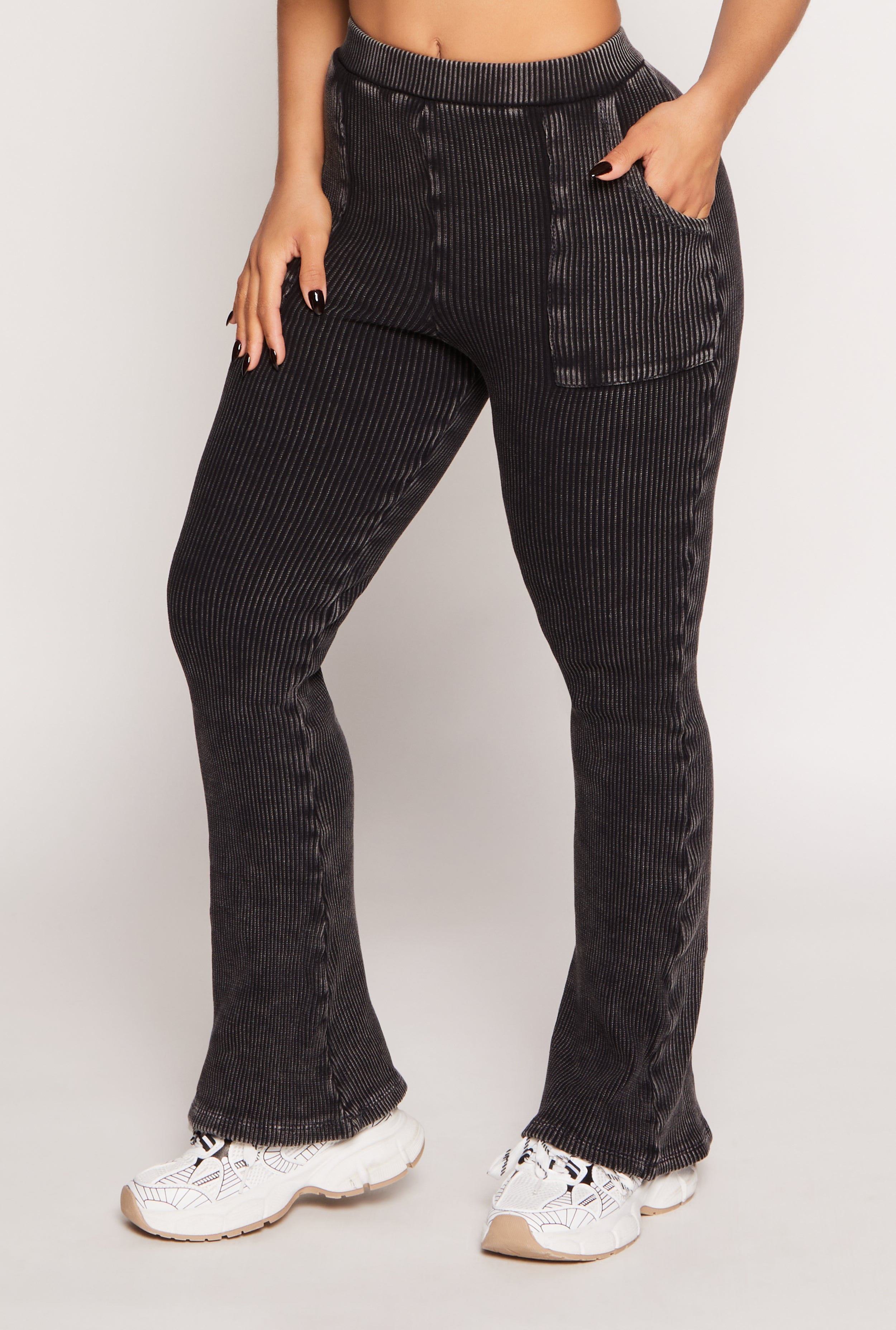 Rainbow Shops Acid Wash Boot Cut Sweatpants – Women's - view 2