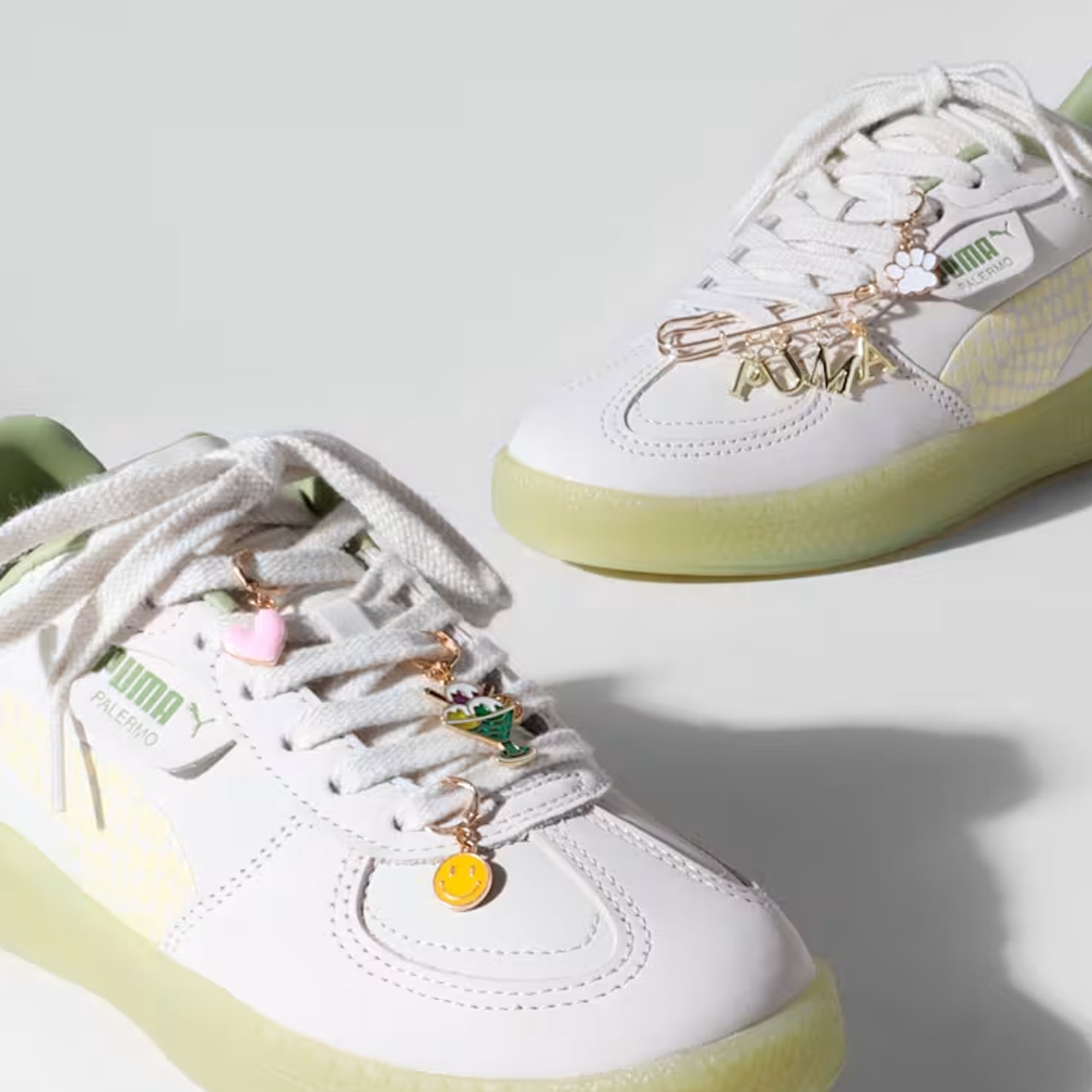 Puma | Palermo { Vapor Gray-creamy/green - view 5