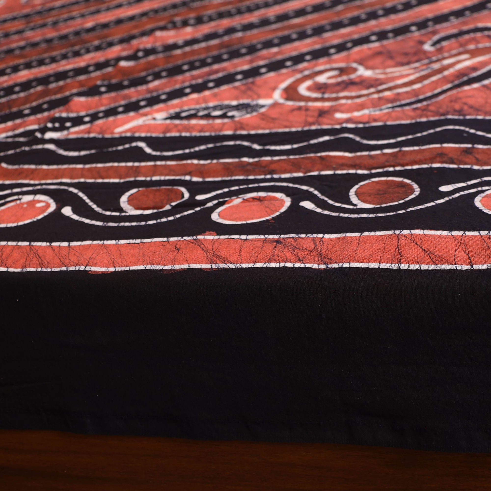 KACHCHH JI CHHAAP Black - Hand Batik Printed Cotton Single Bed Cover (96 x 59 in) 08 - view 4