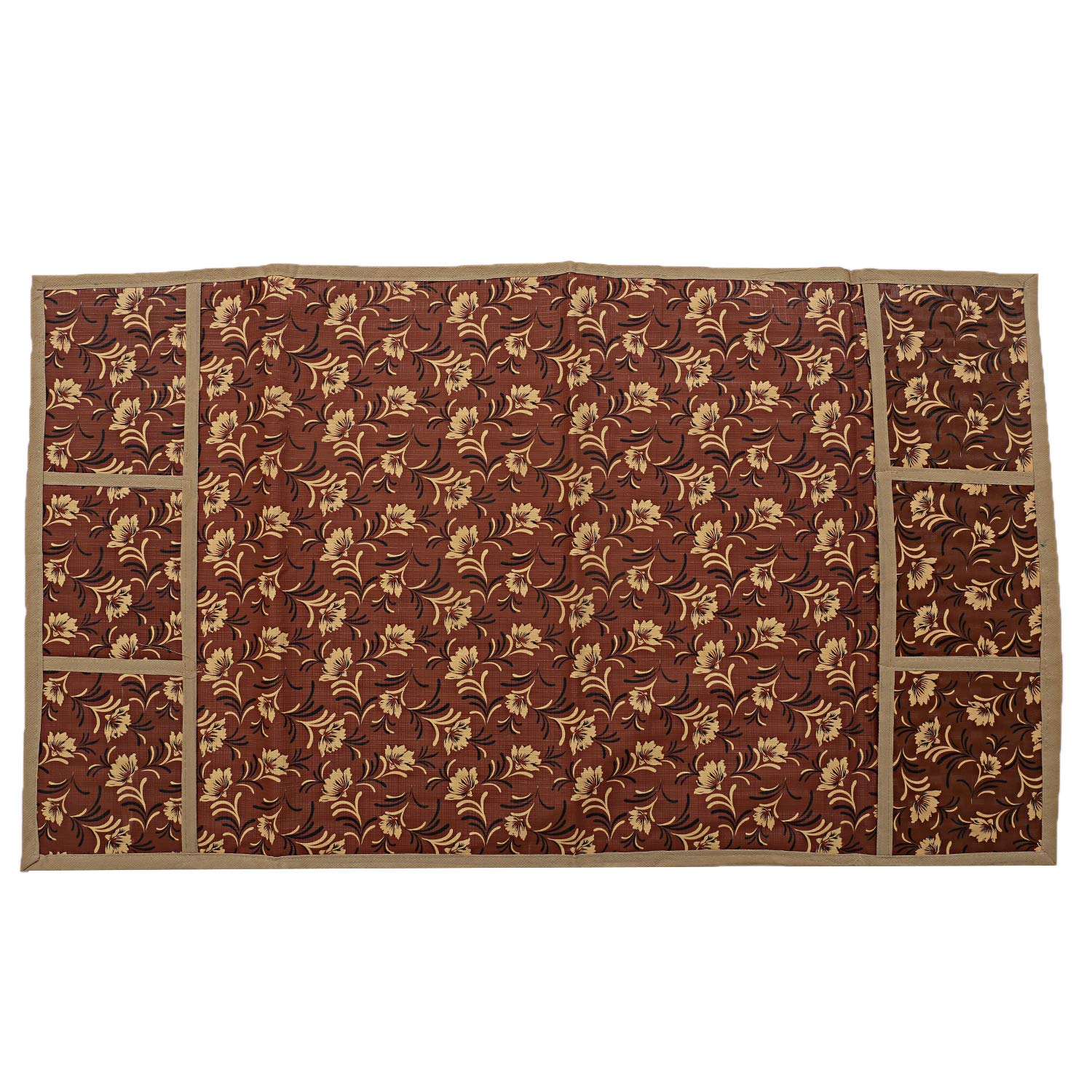 Kuber Industries Floral PVC Fridge Top Cover - Cream