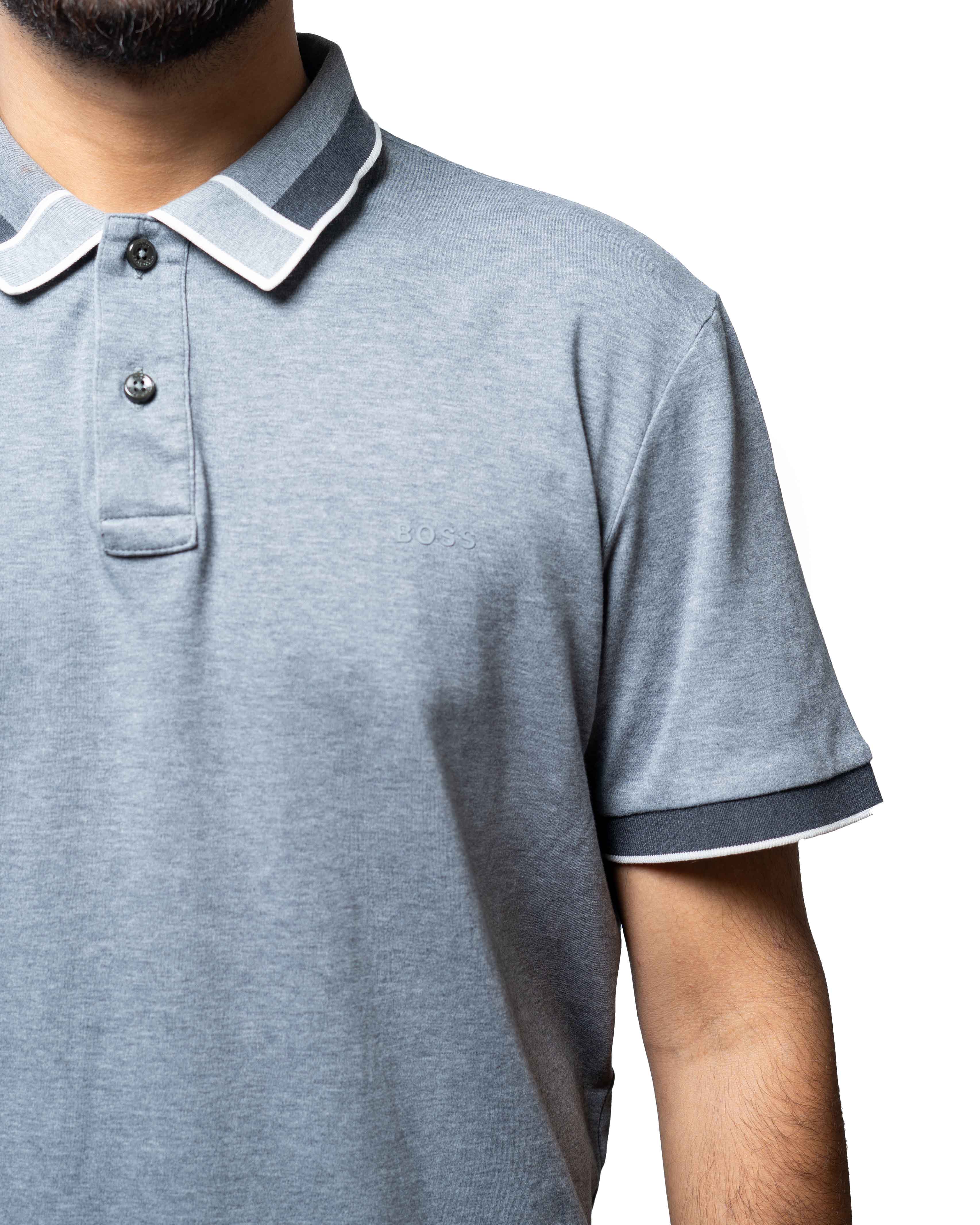 Boss Grey Slim Fit Polo T-Shirt - view 2