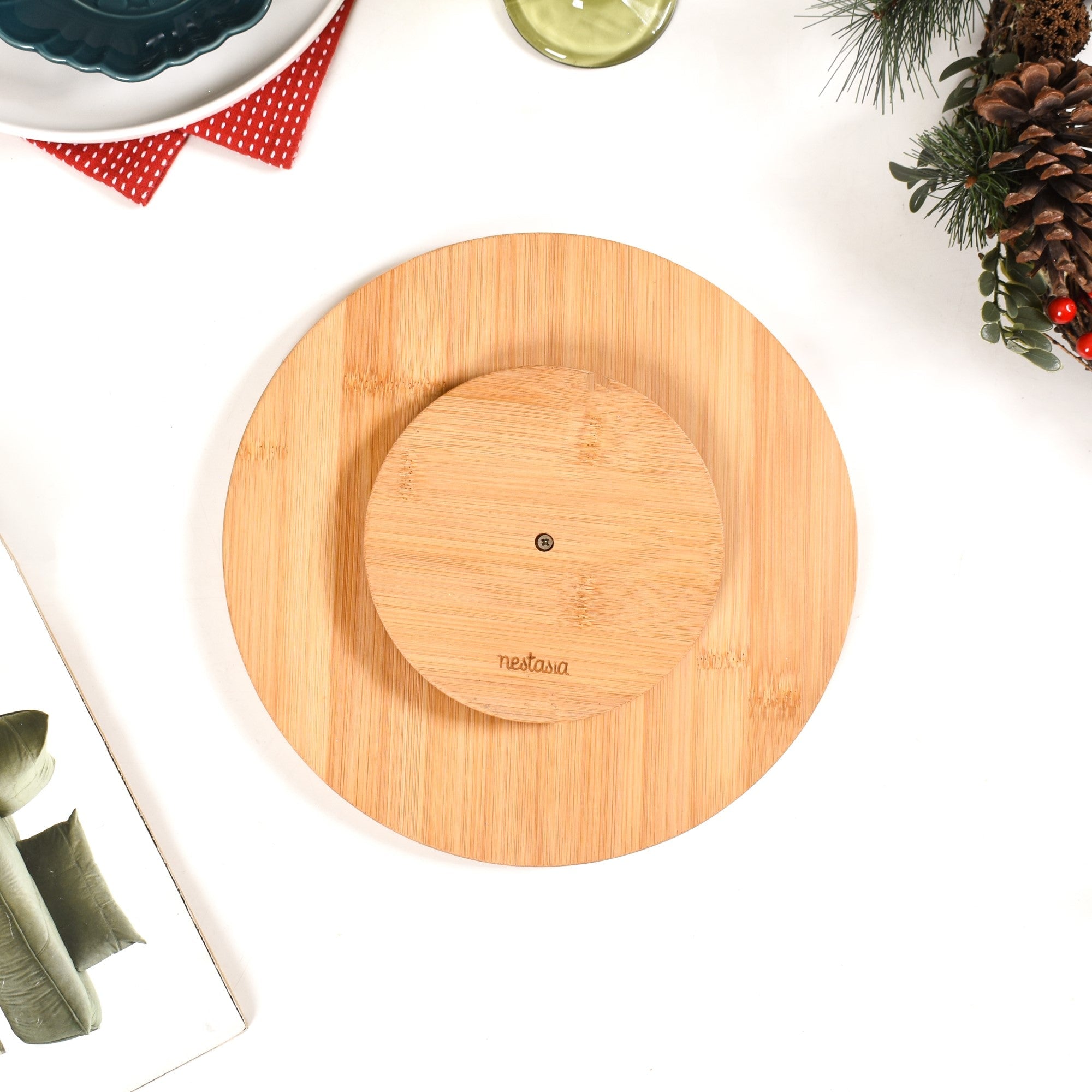 Nestasia Set Of 5 Tree Snack Bowls With Wooden Rotating Tray 100ml - view 9