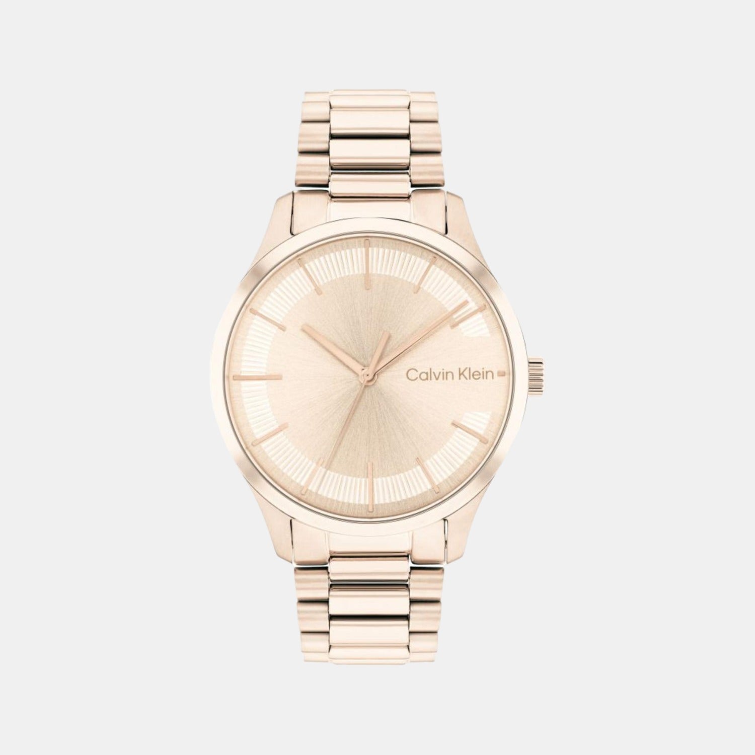 Calvin Klein Ck Iconic Unisex Quartz Rose Gold Dial Analog Stainless Steel Watch 25200042