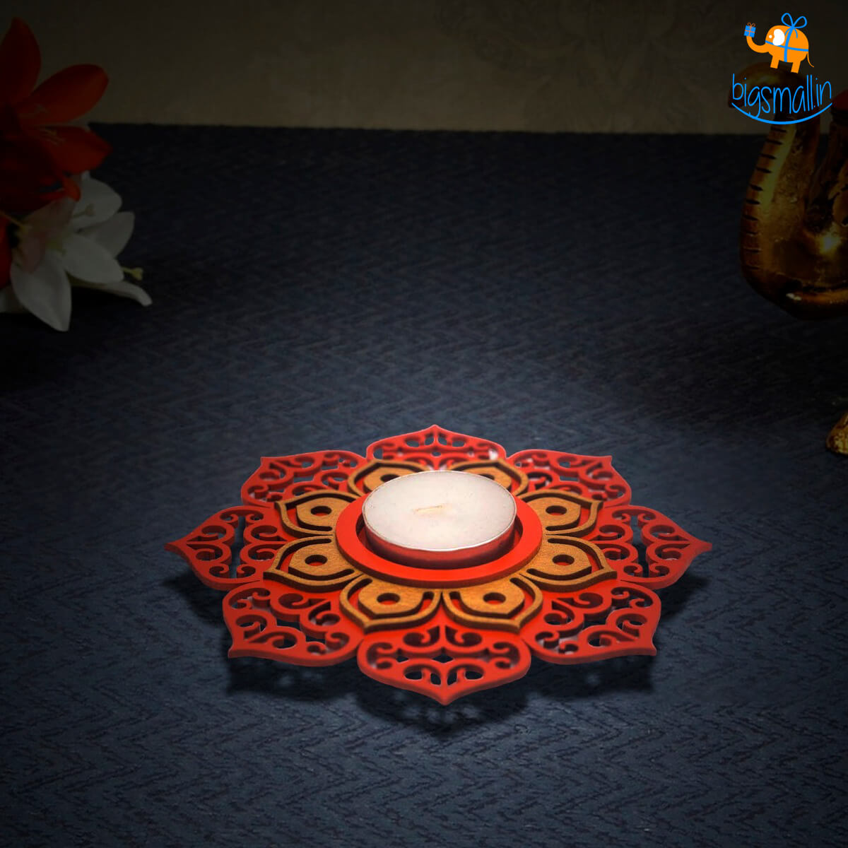 Bigsmall_cc Decorative Wooden Tea Light Holder - Set of 2 - view 14