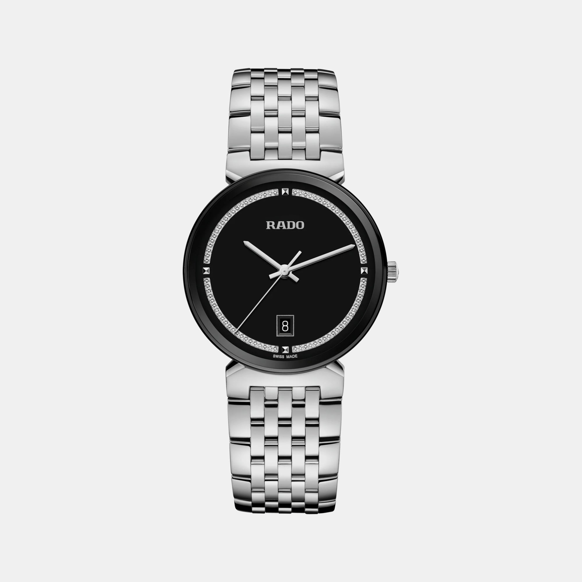 Rado Florence Unisex Quartz Black Dial Analog Stainless Steel Watch R48912163