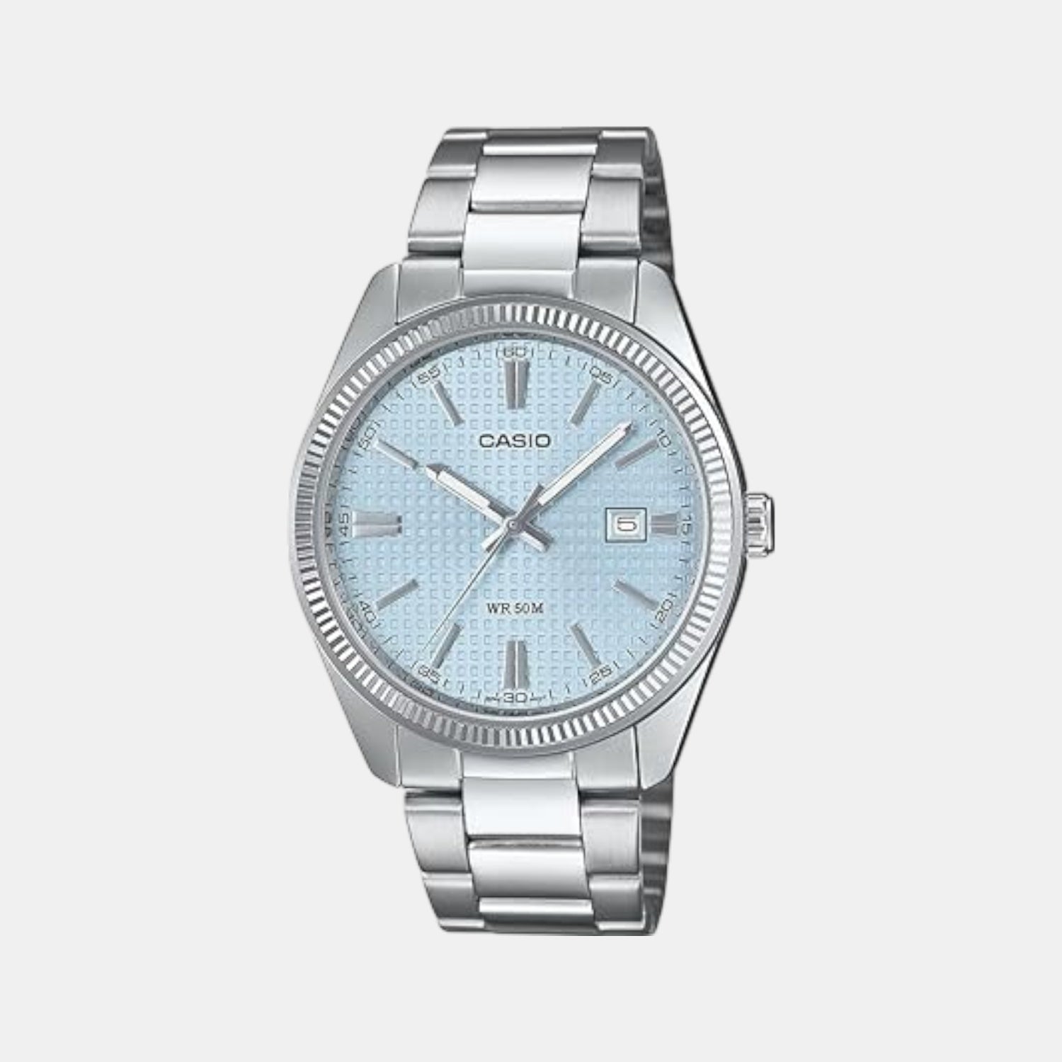 Casio Enticer Men Quartz Blue Dial Analog Stainless Steel Watch A2394