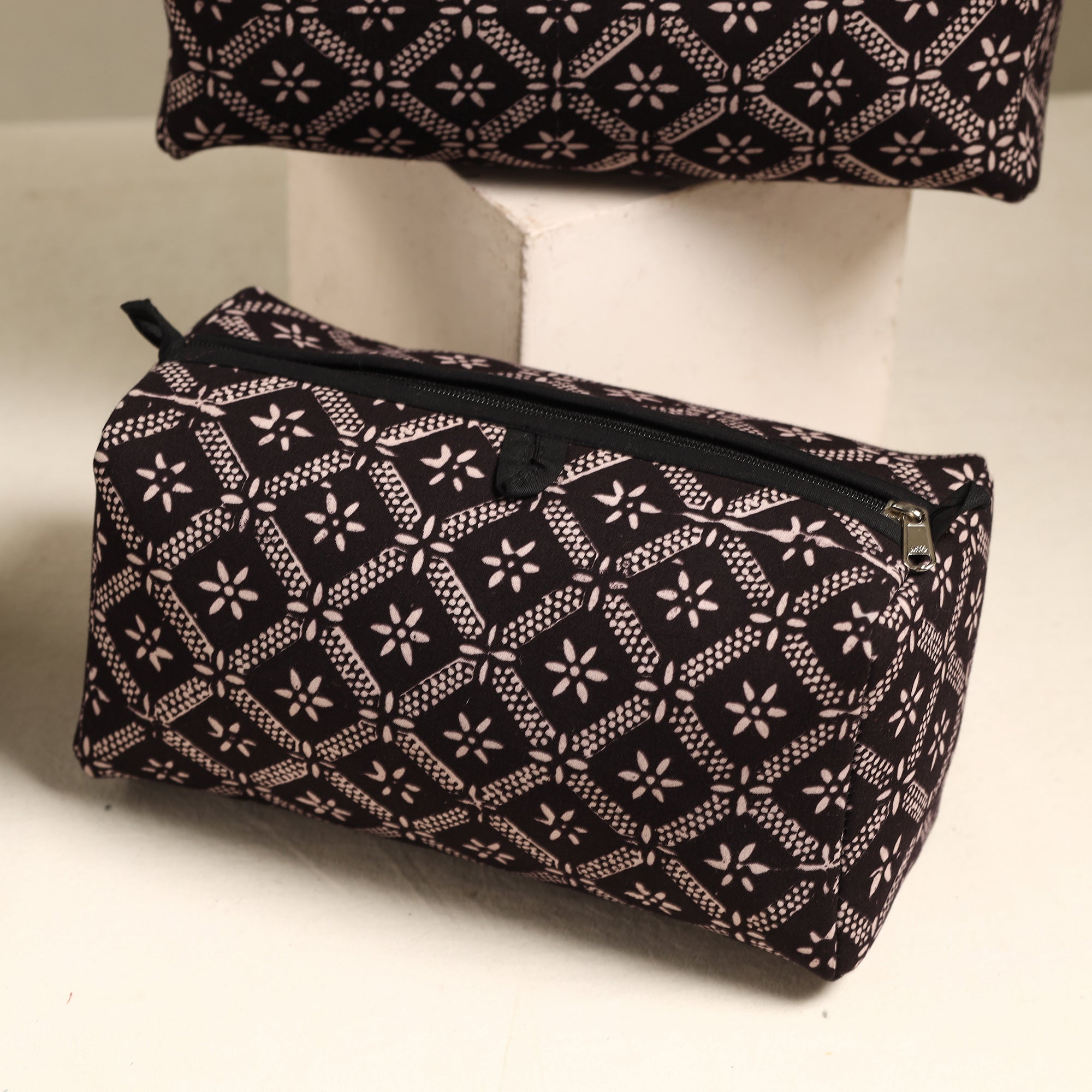 ITOKRI CRAFTS INITIATIVE Black - Handmade Cotton Toiletry Bags (Set of 3) 72 - view 3