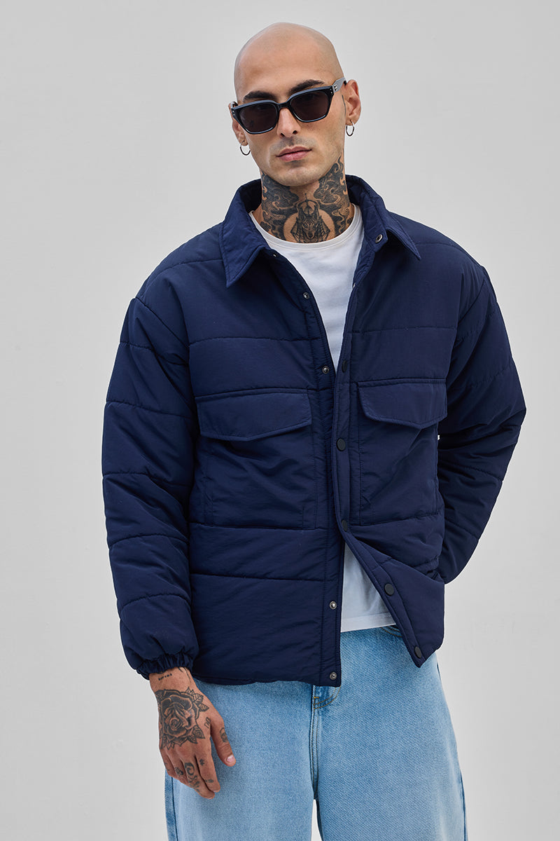 SNITCH Navy Double Pocket Jacket