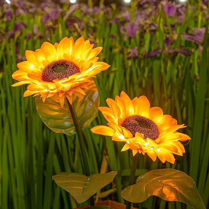 Catterton Sunflower Outdoor Solar LED Lights (Pack Of 2)