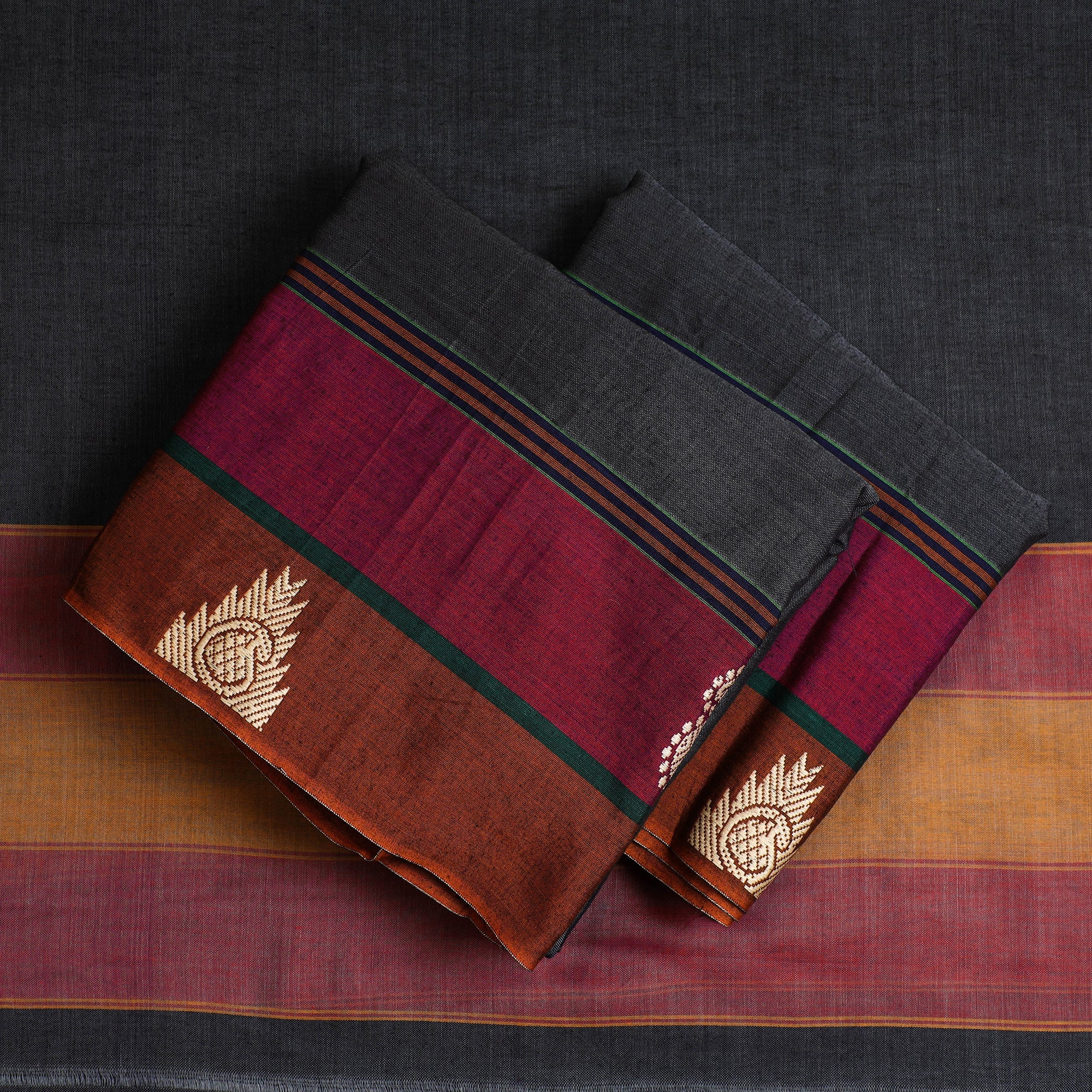 SOUTH KARGHA Black - 3pc Mercerised Cotton Dharwad Dress Material 09 - view 2