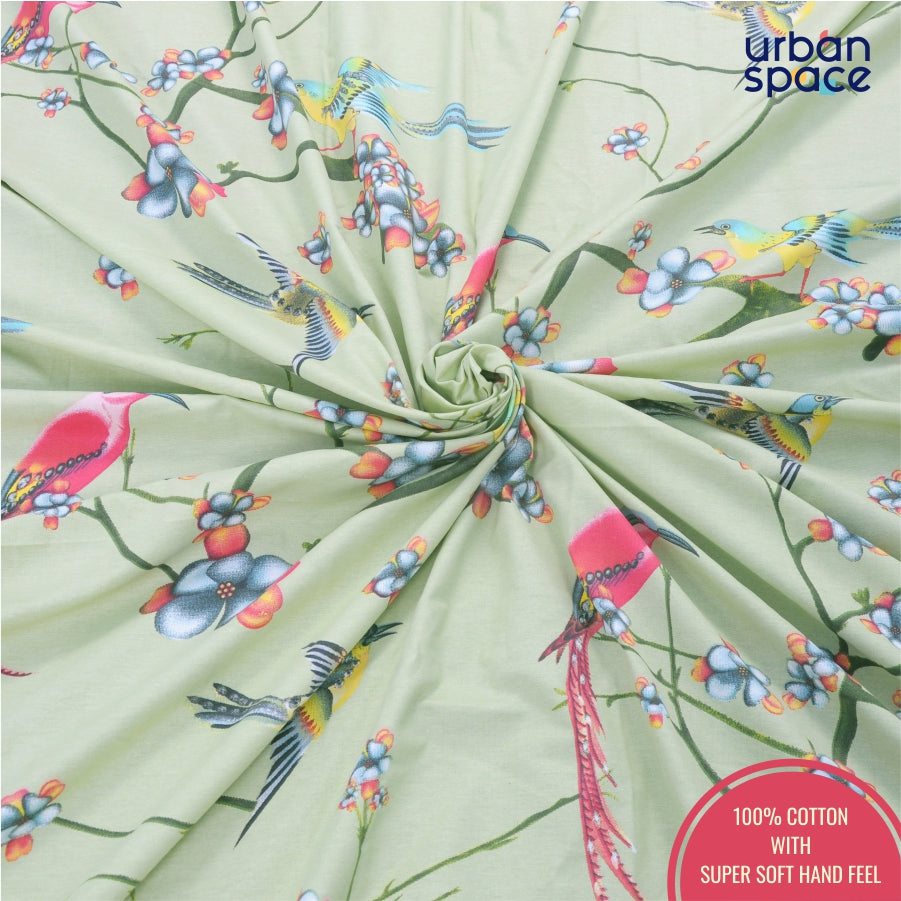 Urban Space -Home Furnishing Store Fitted King Size Cotton Bedsheet - Sparrow Mint Green - view 4