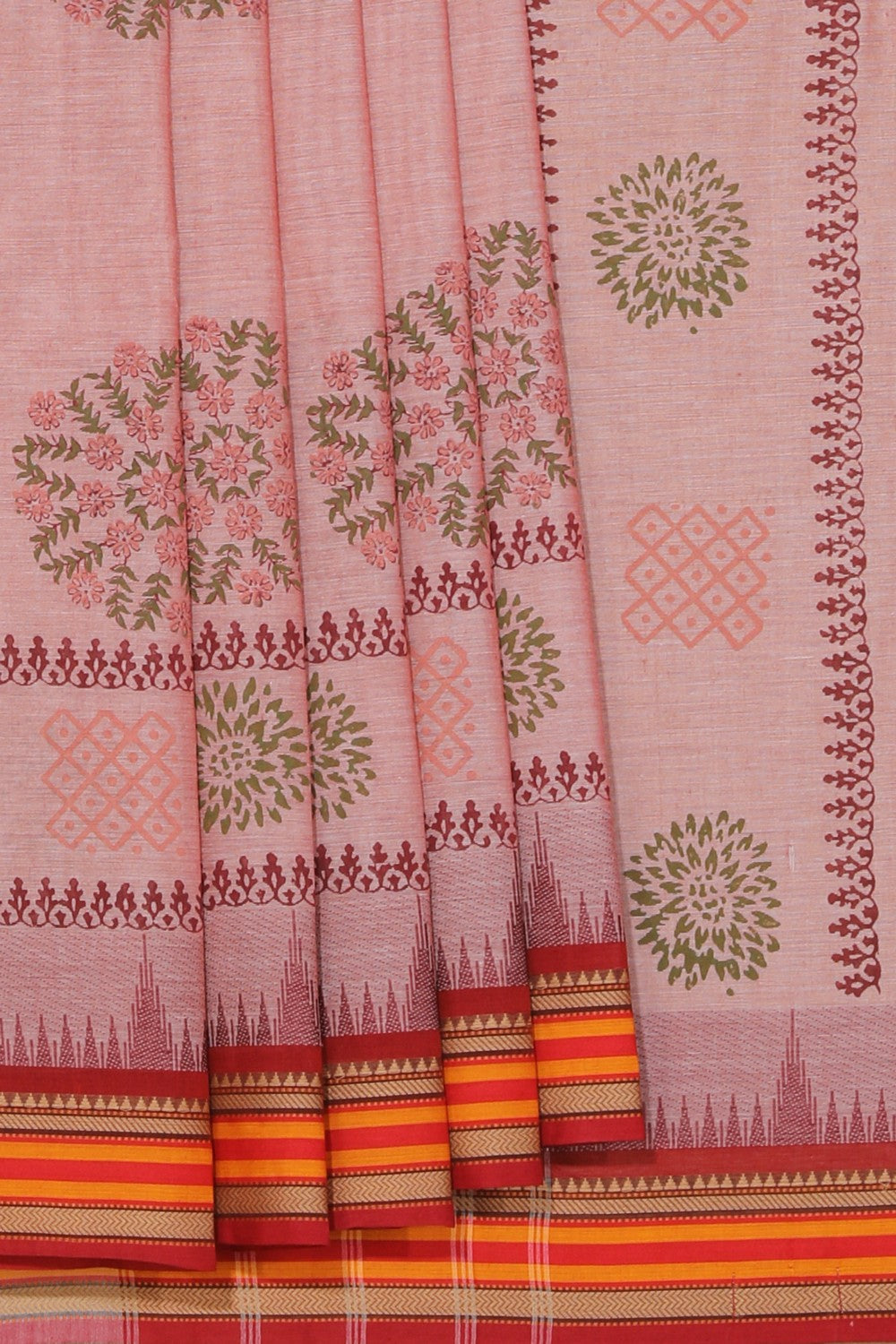 Kalanjali Ethnics Hand block printed cotton saree - view 2