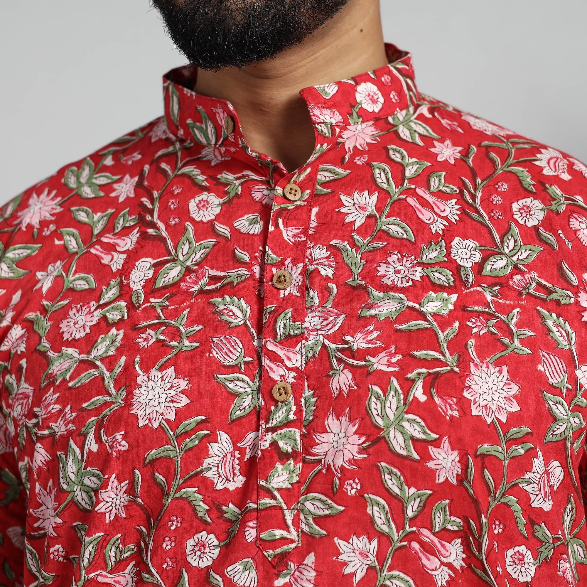 ITOKRI CASUALS Block Print Cotton Sanganeri Kurta for Men (Long) 12 - view 6